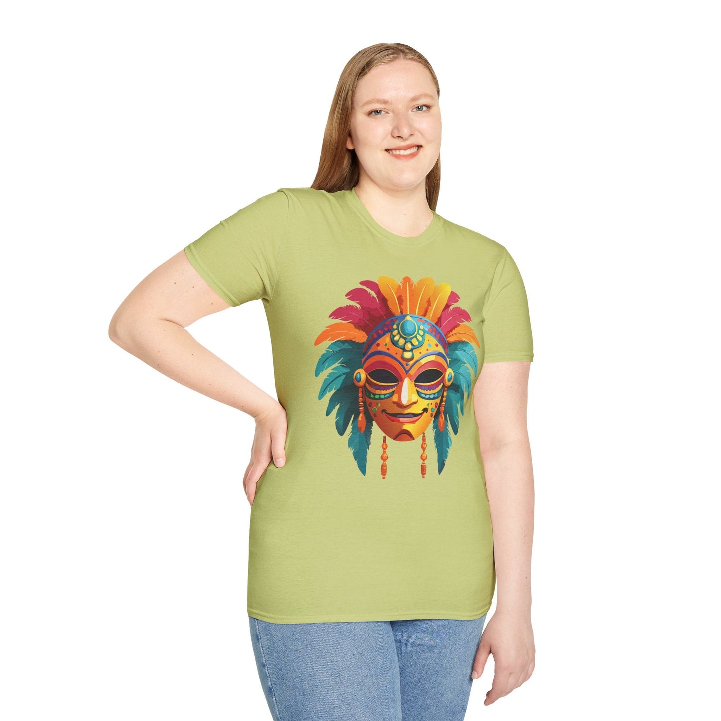 Mask Tee Shirt Unisex Softstyle Gildan 64000 100 Percent Ring Spun Cotton Masquerade Tee