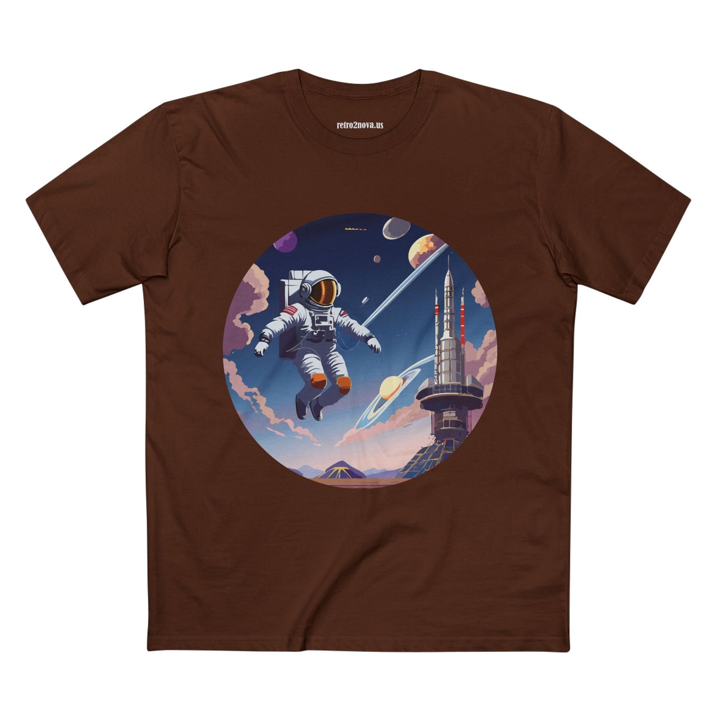 Cosmos Astronaut Shirt CS30 Unisex Premium Cotton Art Tee Featuring Retro2Nova Original Design