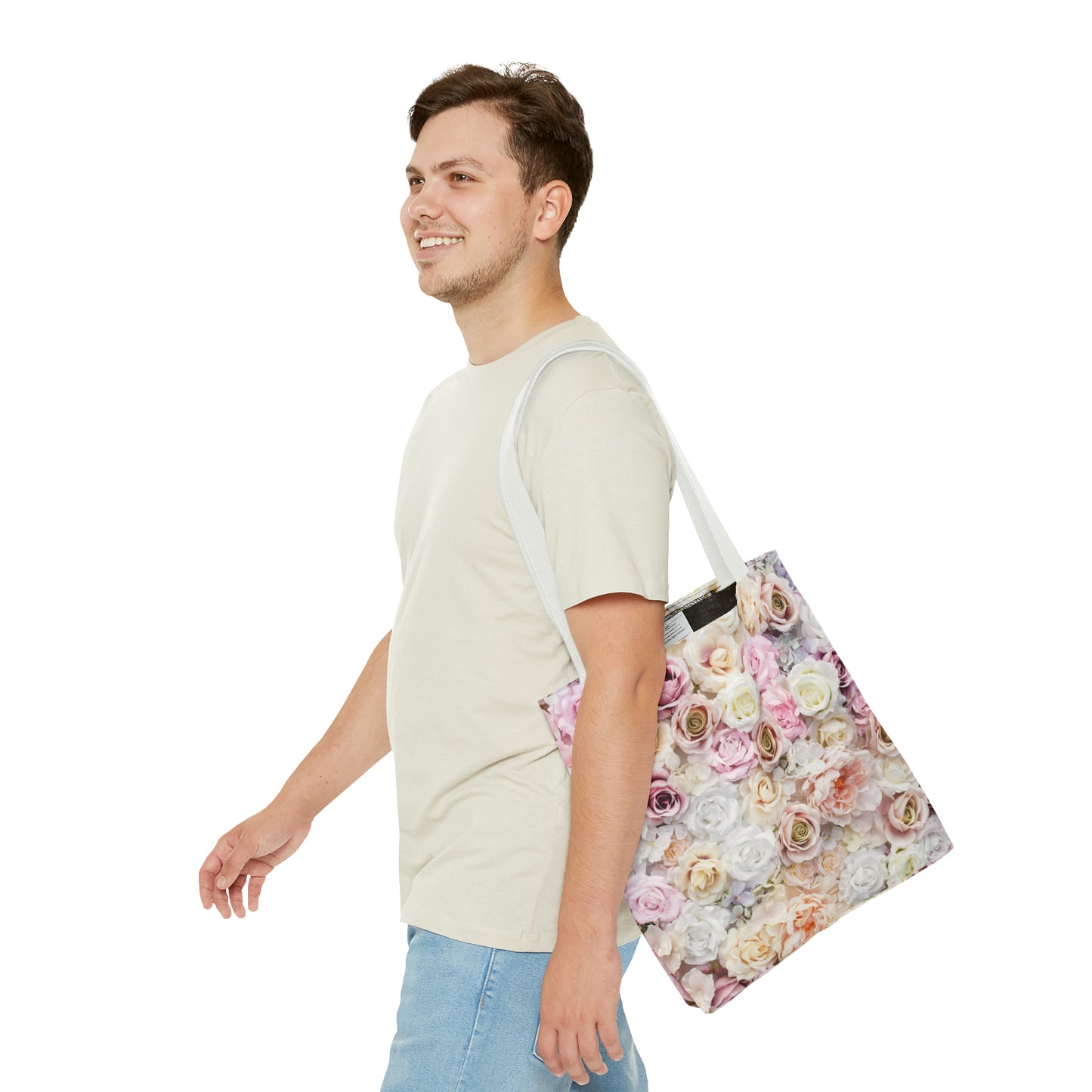 Canvastasche mit floralen Prints 