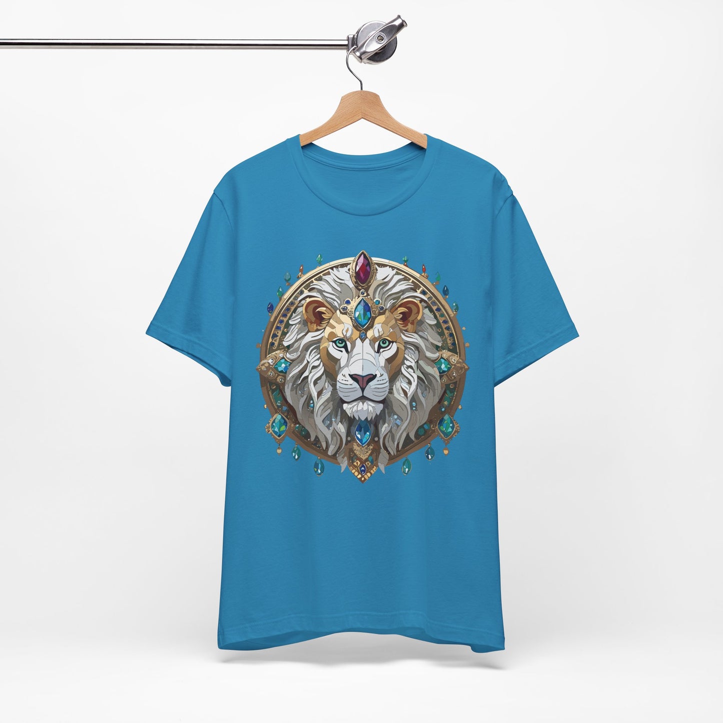 Unisex Lion Graphic Tee, Animal Shirt, Tee Shirt with Lion, Medallion T-Shirt, Animal Medallion Tees