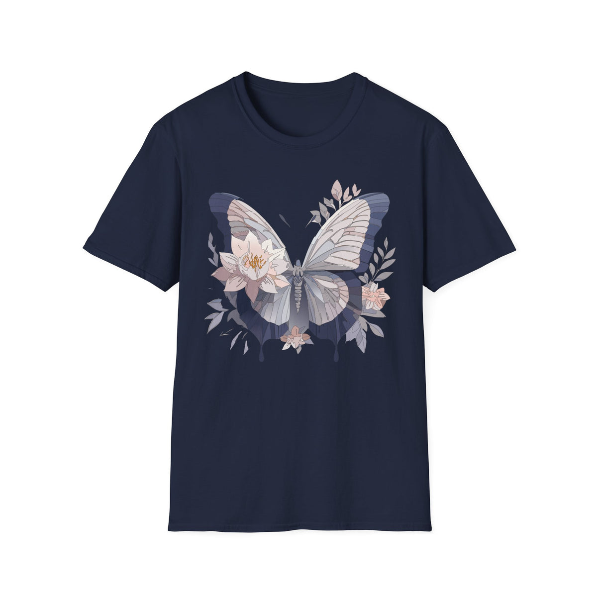Floral Butterfly Flower Wings Graphic Design Unisex 100 Cotton Gildan T-Shirt