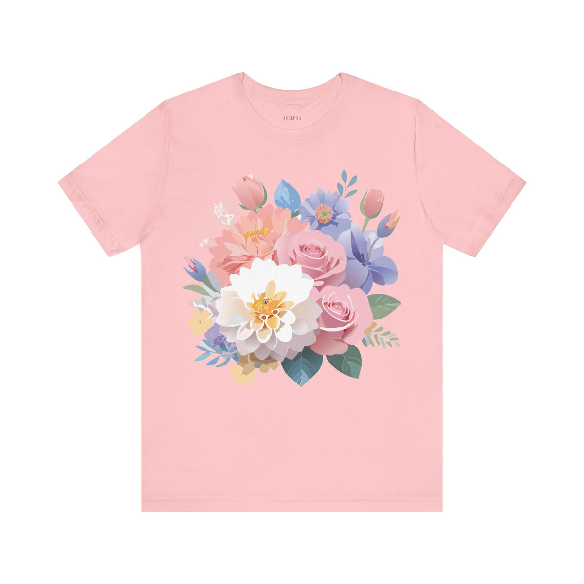 Floral Graphic Unisex Cotton Bella+Canvas Tee with Flowers Art Design n120