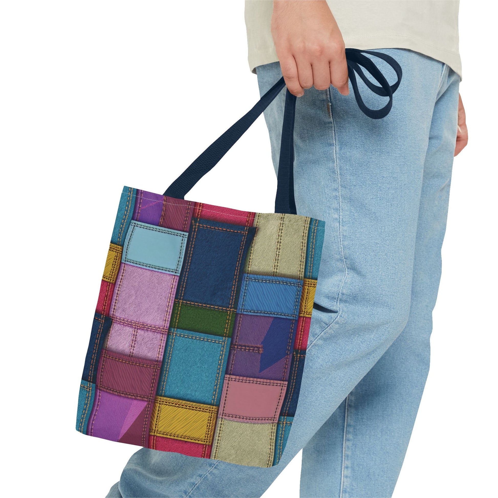 Denim Canvas Bag, Tote Bag Denim Printify