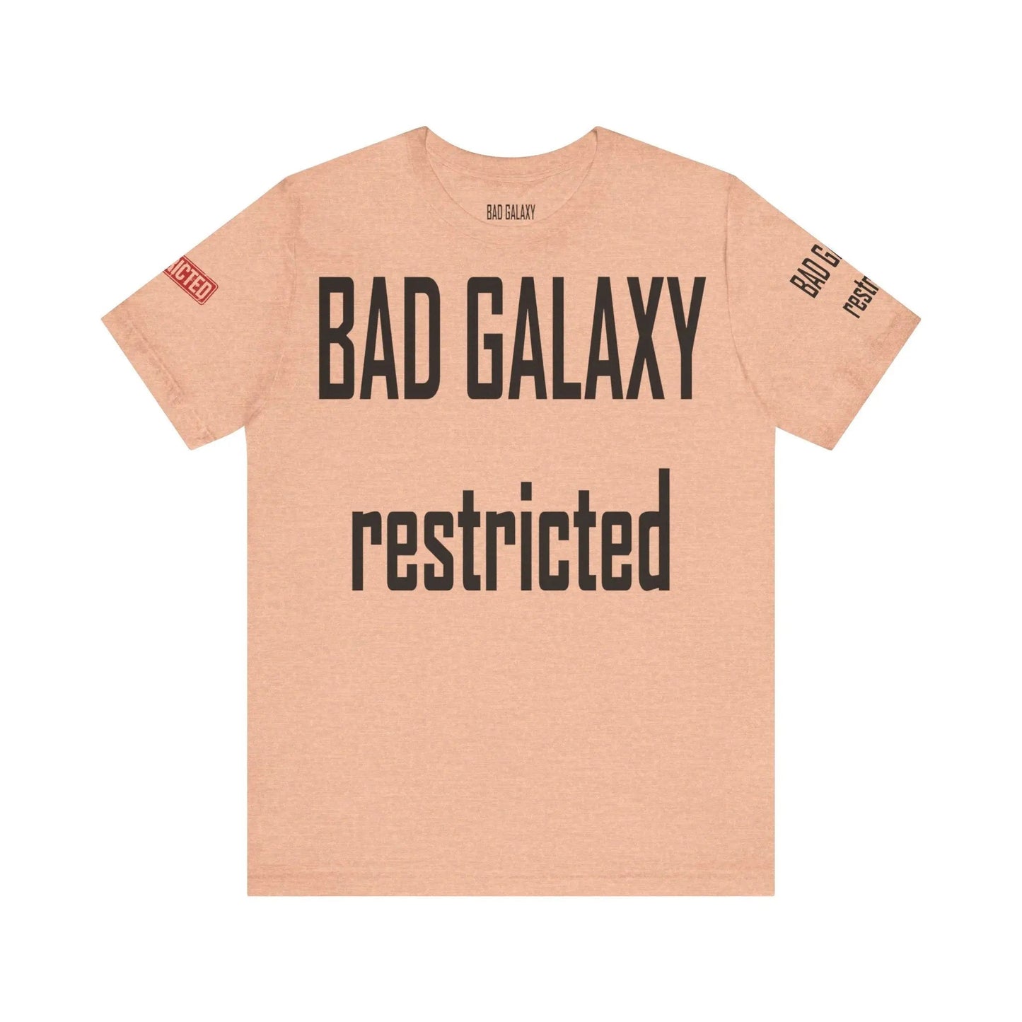Bad Galaxy Tee Shirt With Red Stamp 100 Percent Cotton Made In USA Eco Friendly Inks