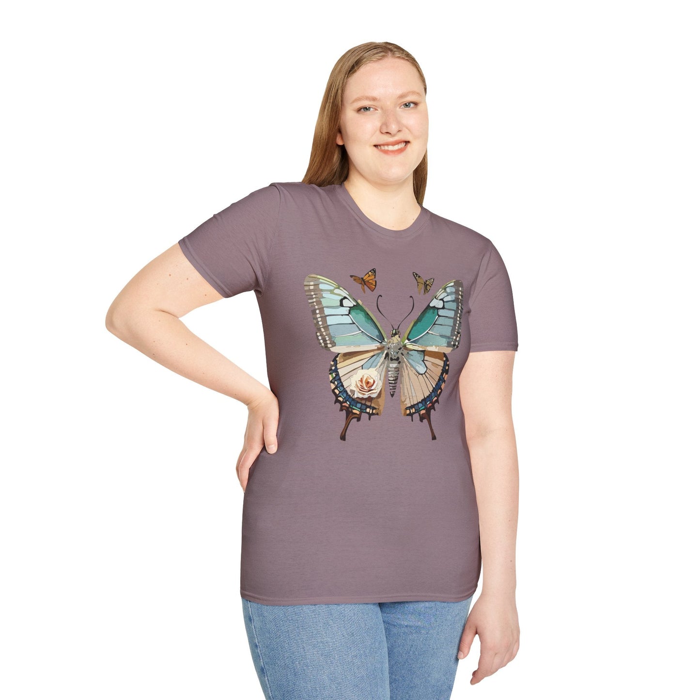Butterfly Shirt Unisex T Shirt Monarch Print Softstyle Premium Gildan 64000 Cotton Tee