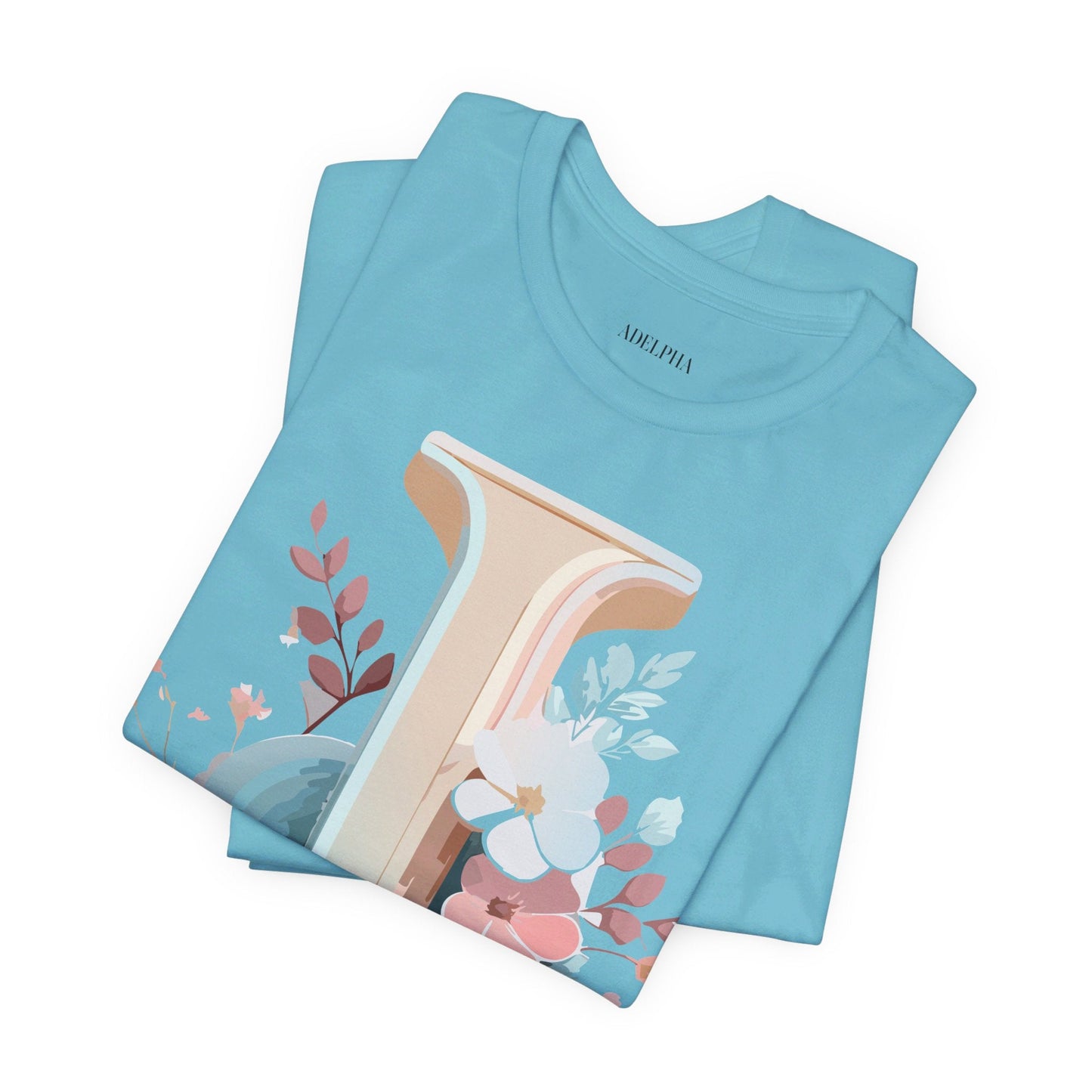 Letter J Shirt Graphic Tee For Unisex Style By Adelpha Vintage Inspired Art Tee Design