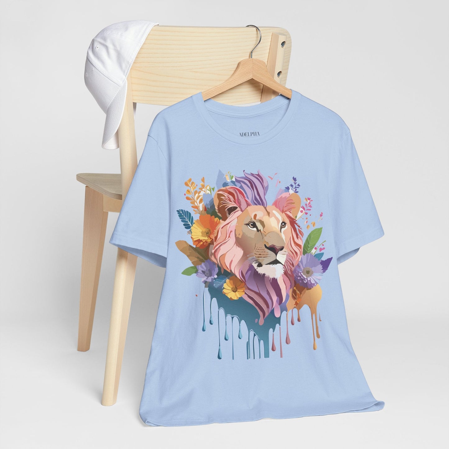 Lion Graphic Tee Unisex Short Sleeve Art Design From Adelpha Premium Vintage Inspired Tee