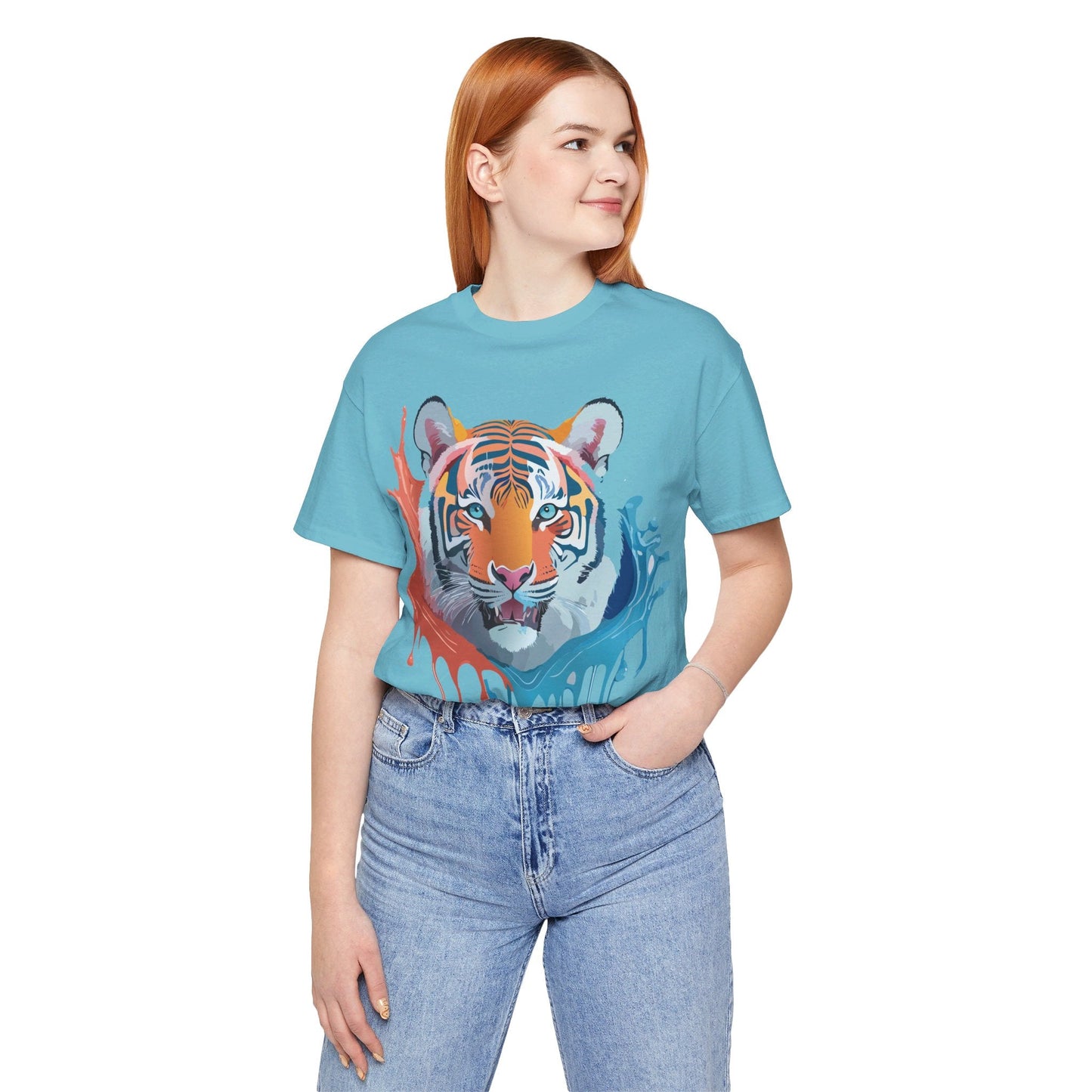 Tiger Graphic Unisex 100 Cotton Vintage Art with Animal Tee 22