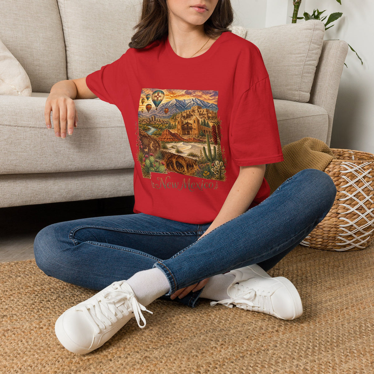 New Mexico State Travel Tourist Graphic Design Unisex 100 Cotton Gildan T-Shirt