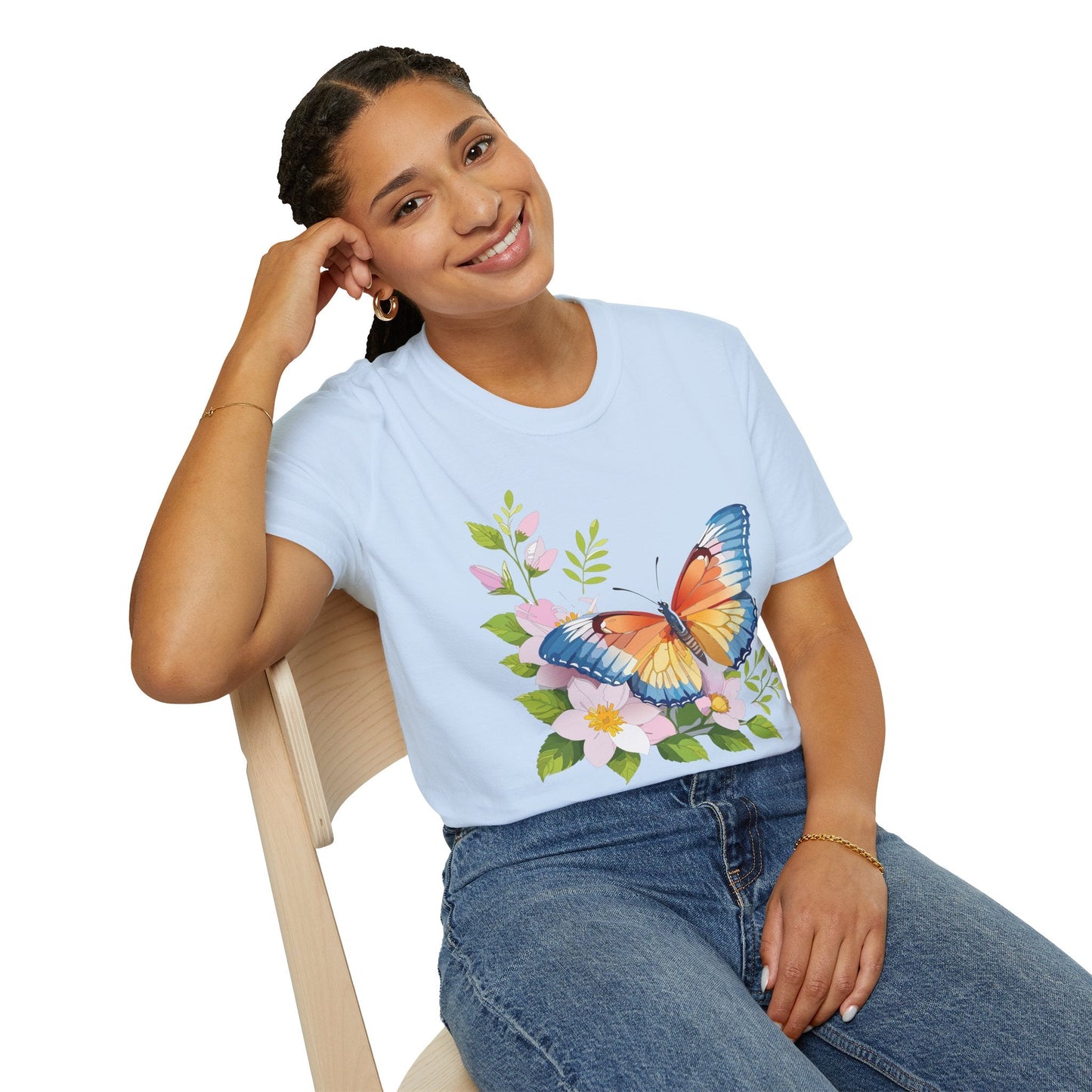 Butterfly T Shirt Unisex Monarch Design Gildan Softstyle 64000 Ring Spun Cotton Tee
