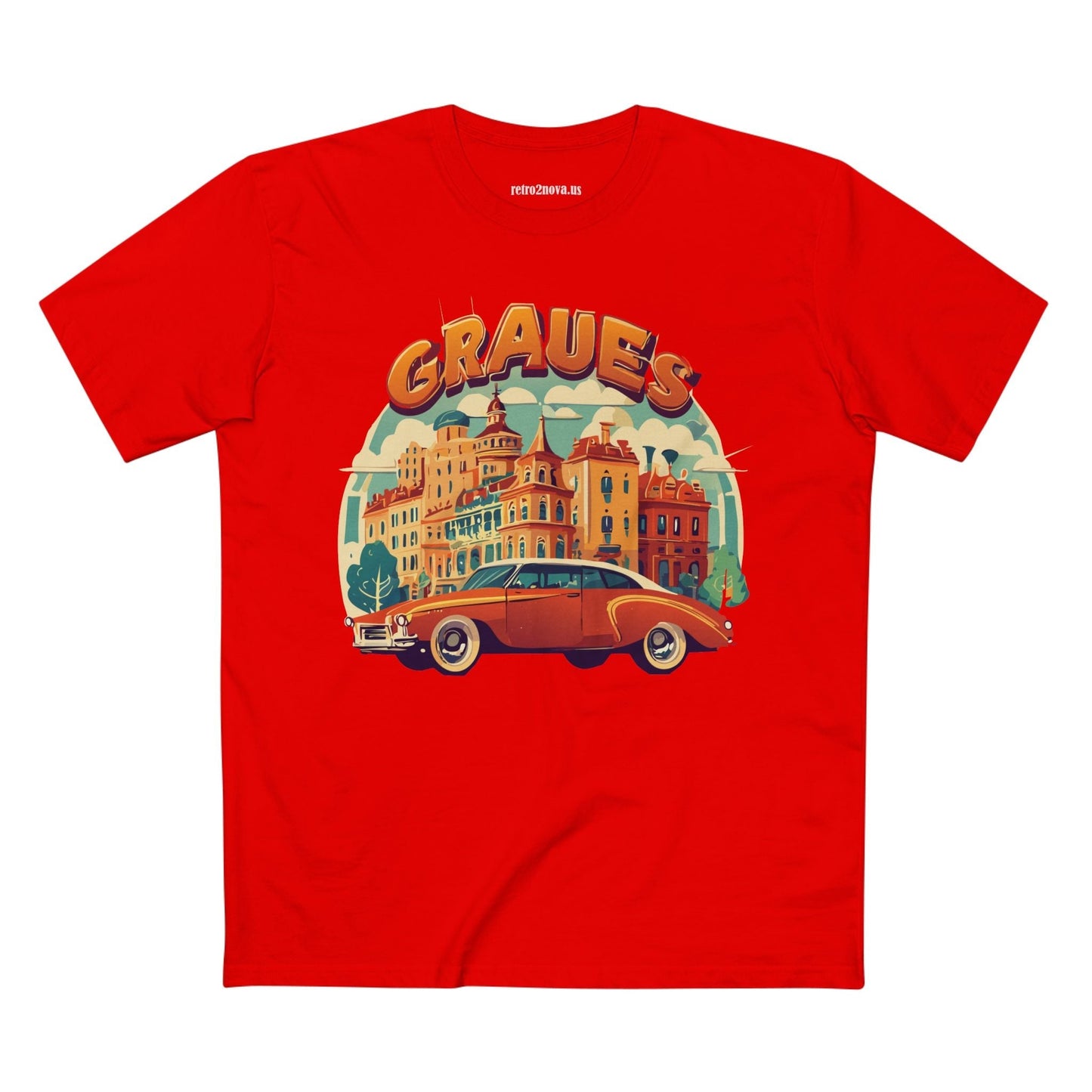 Retro Car Shirts Unisex Premium Cotton Art Tee By Retro2Nova Original Art Design Collection