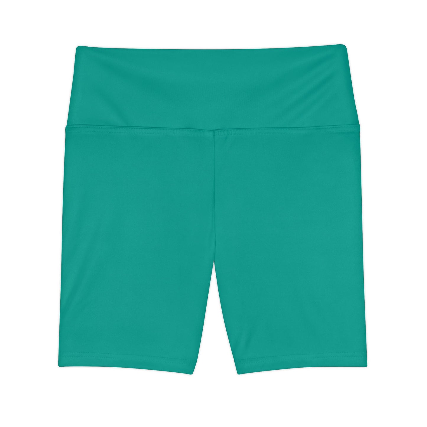 Verdigris Teal High-Waist Women’s Workout Shorts — Seamless Bike Shorts for Yoga & Gym