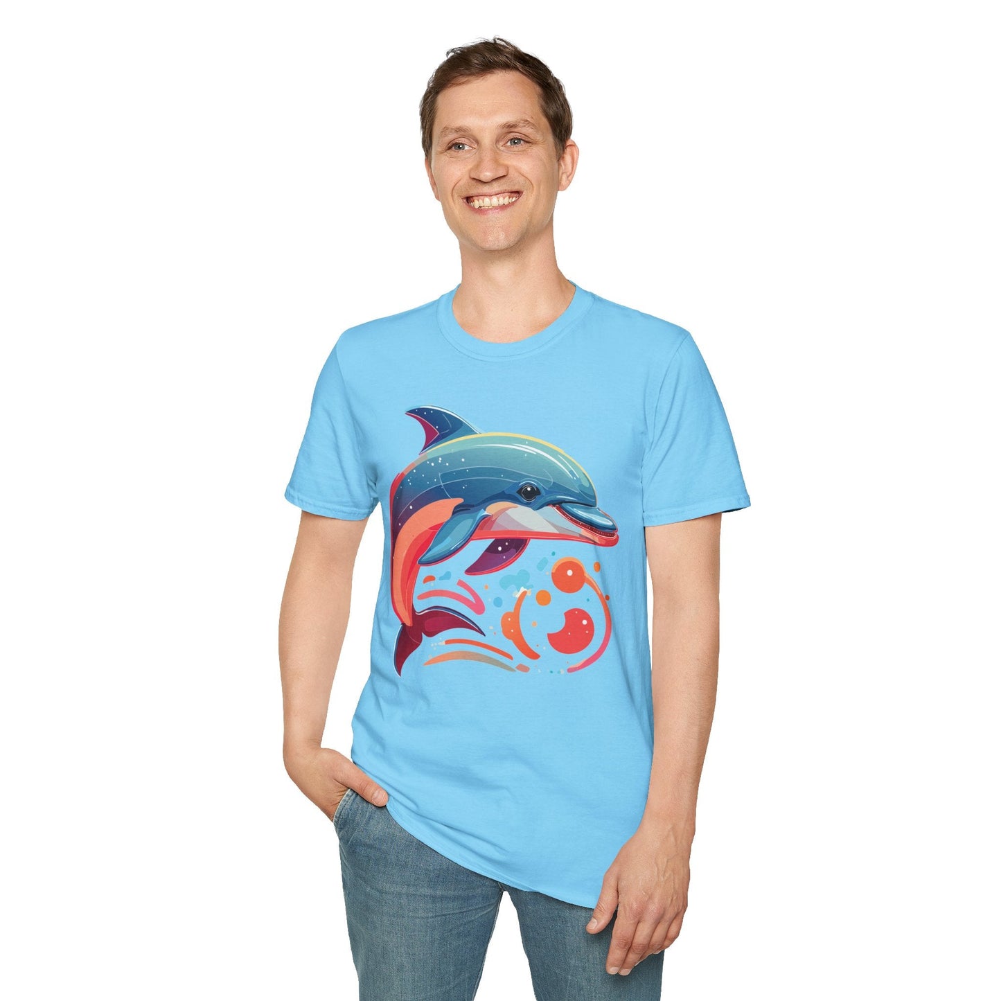 Gildan Softstyle Dolphin Shirt Unisex Short Sleeve Tee 100 Percent Ring Spun Cotton Comfortable Wear