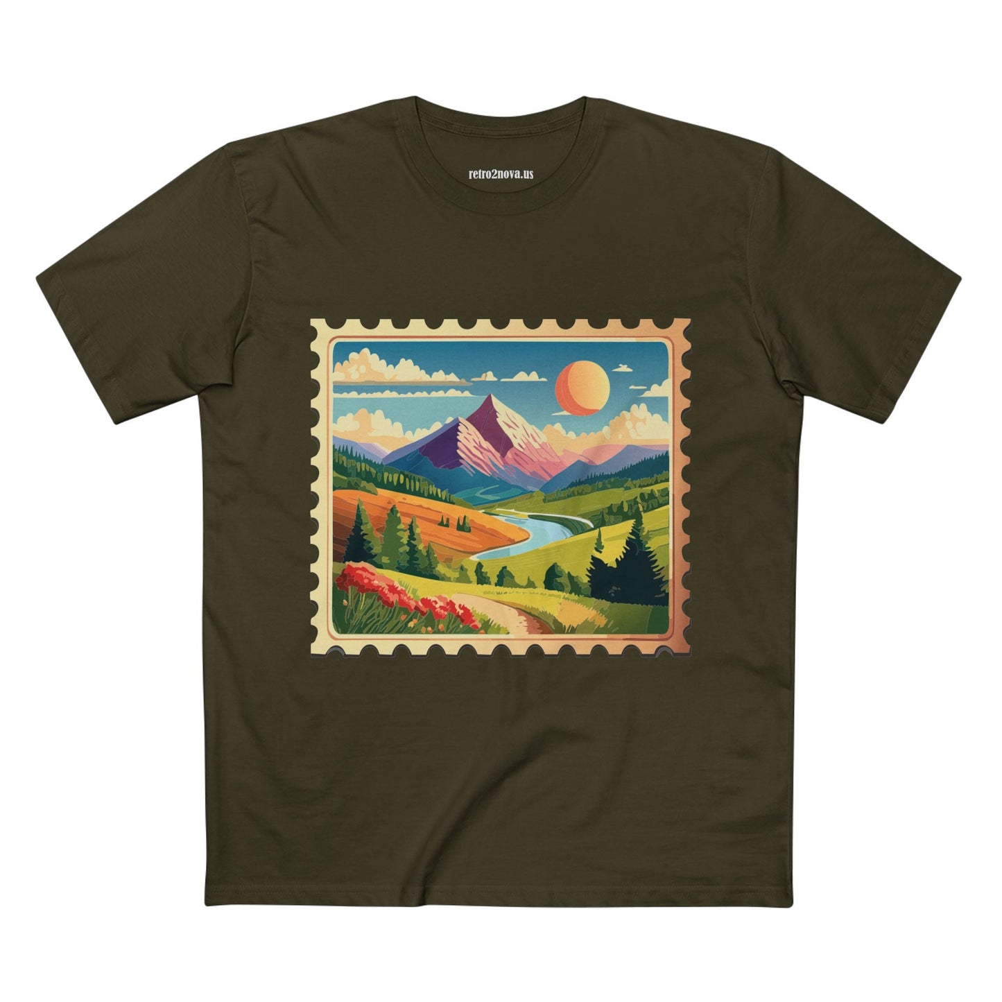 Stamp Shirt Postage Stamp Shirt PS36 Unisex Premium Cotton Tee With Original Art Design Retro2Nova