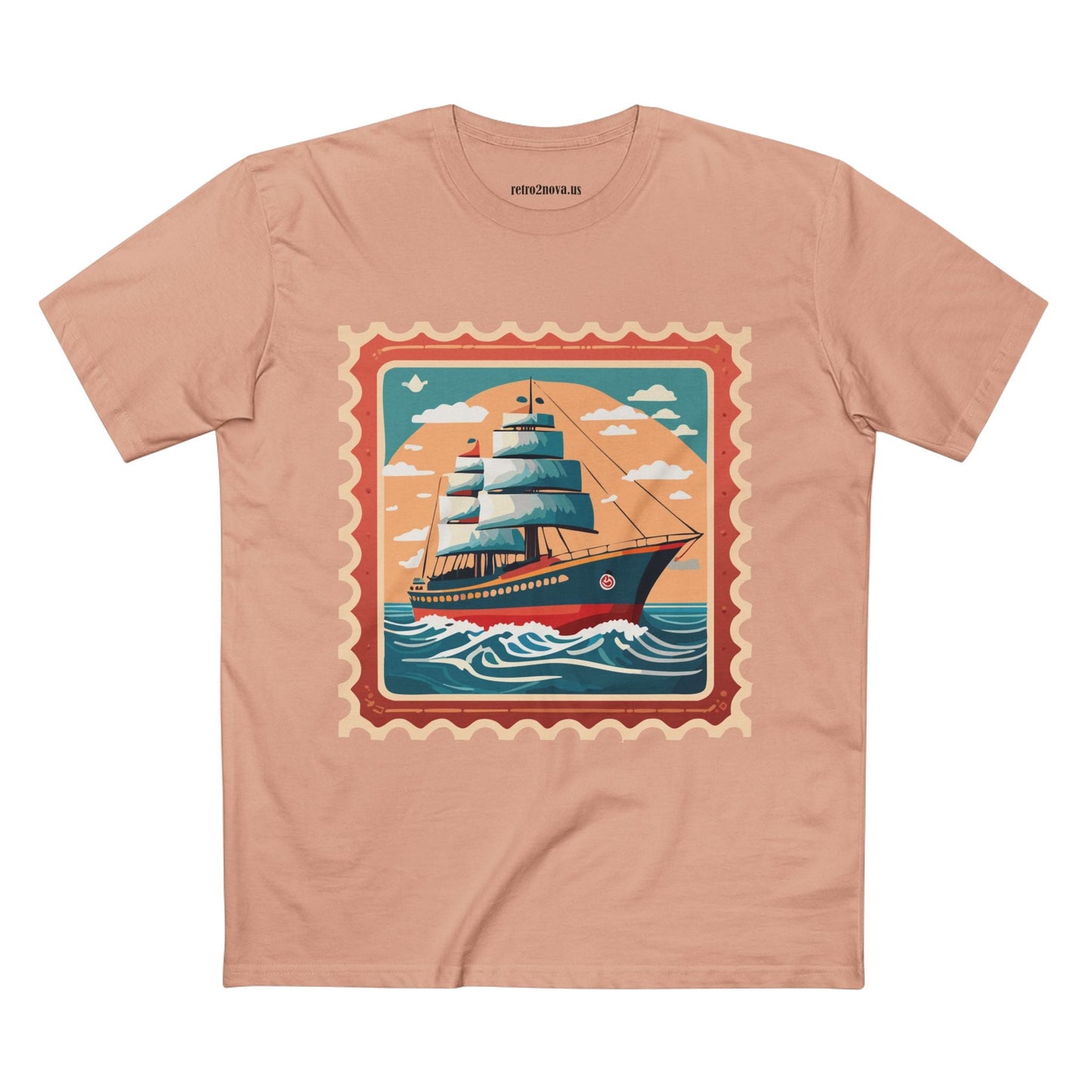 Postage Stamp Shirt Unisex Premium Cotton Tee With Original Art Design Retro2Nova