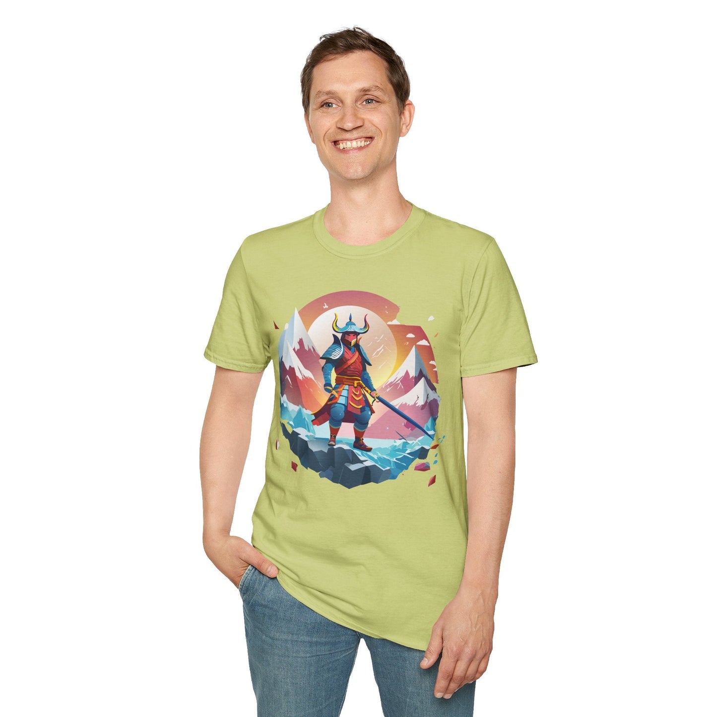 Samurai Style T Shirt Unisex Softstyle 64000 100 Percent Ring Spun Cotton Comfortable Tee