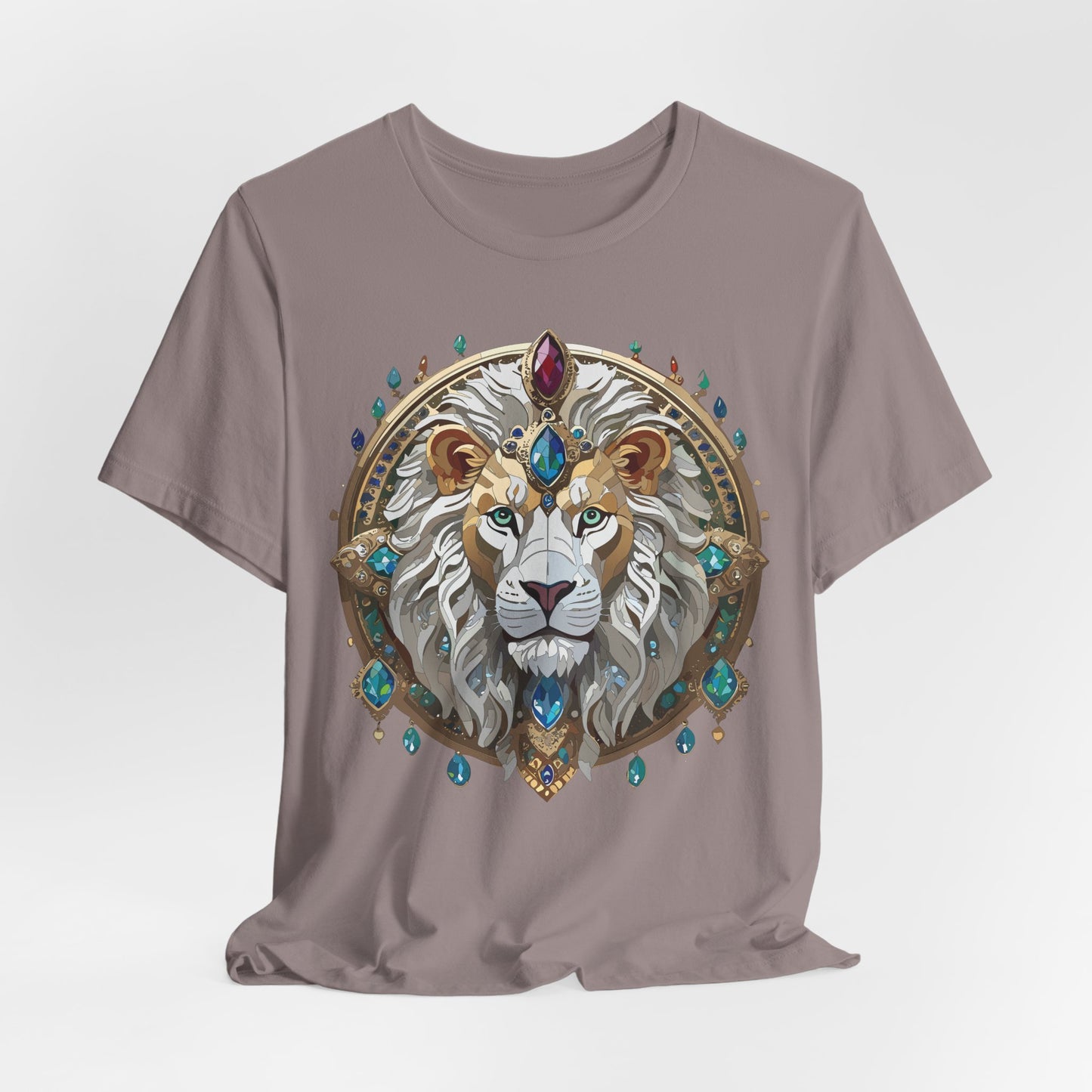 Unisex Lion Graphic Tee, Animal Shirt, Tee Shirt with Lion, Medallion T-Shirt, Animal Medallion Tees