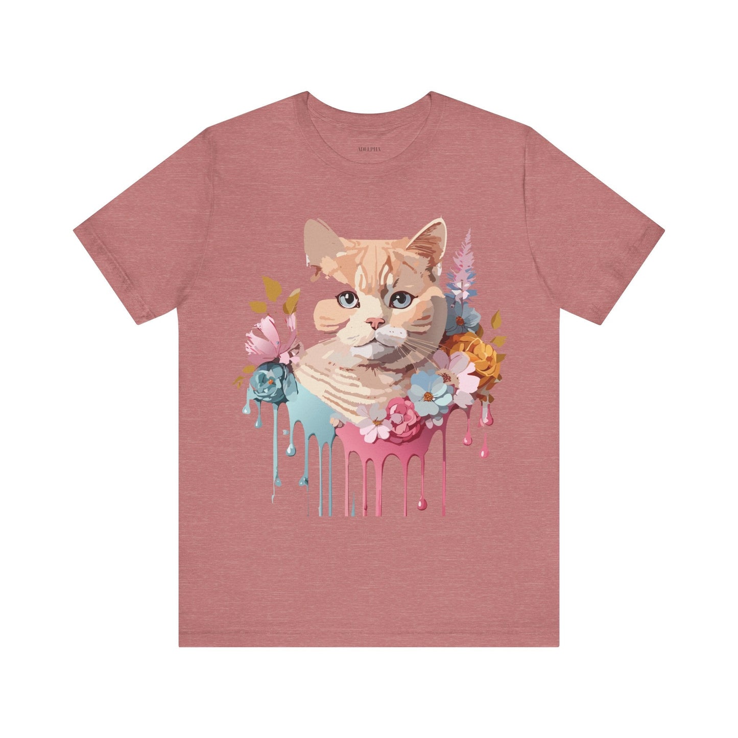 Cat Shirt Graphic Tee Unisex Vintage Inspired Adelpha Art Design