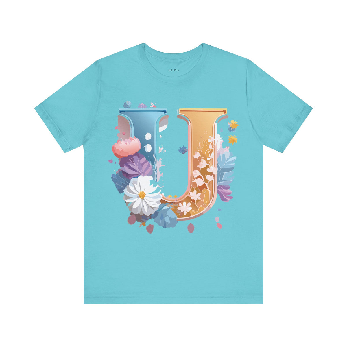 Letter U Graphic Unisex Cotton Bella+Canvas Tee with Art Letter Design