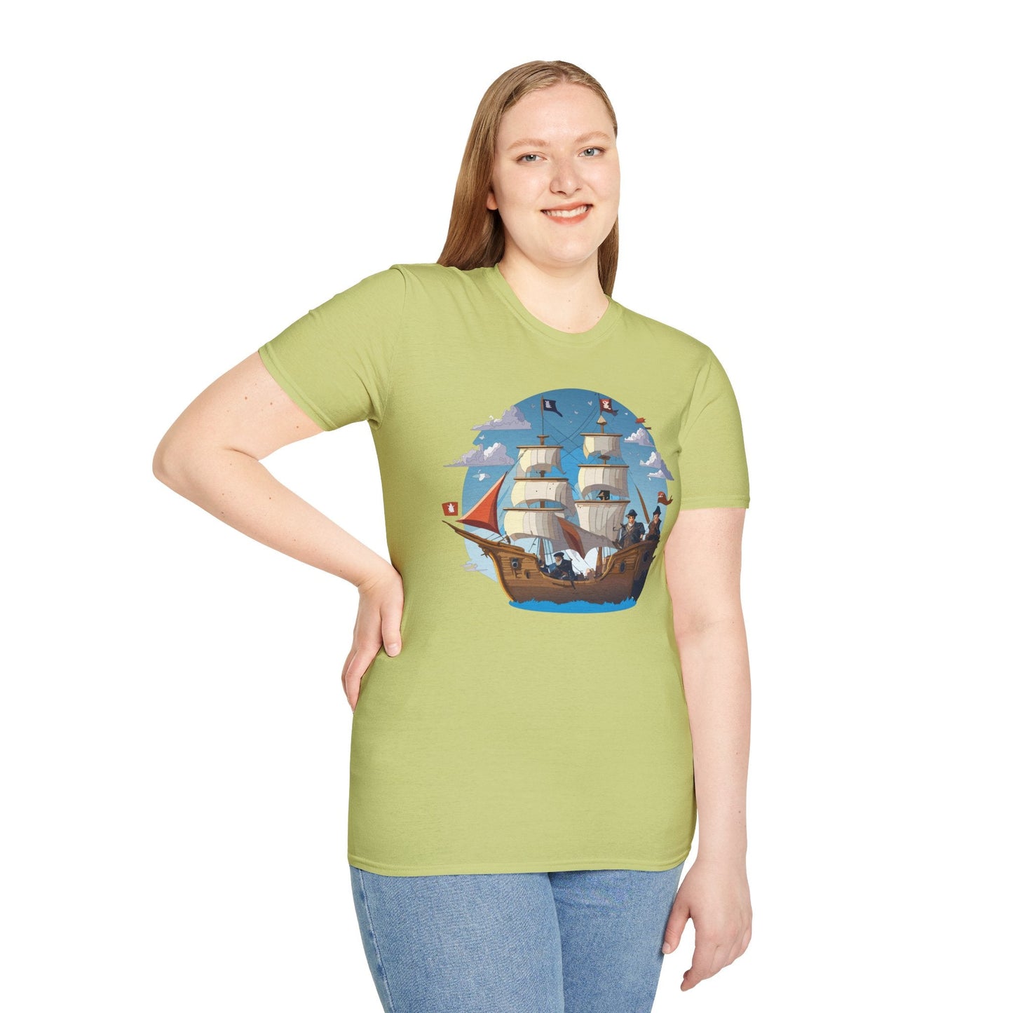 Ship T Shirts Frigate Vessel Tee Unisex Gildan Softstyle 64000 100 Percent Cotton
