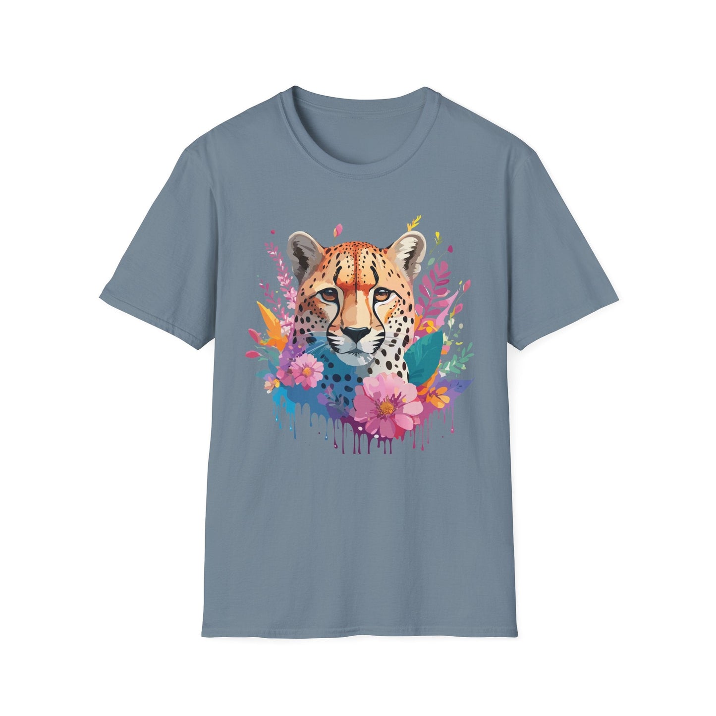 Unisex Cheetah Print Tee Softstyle Gildan 64000 Lightweight Apparel