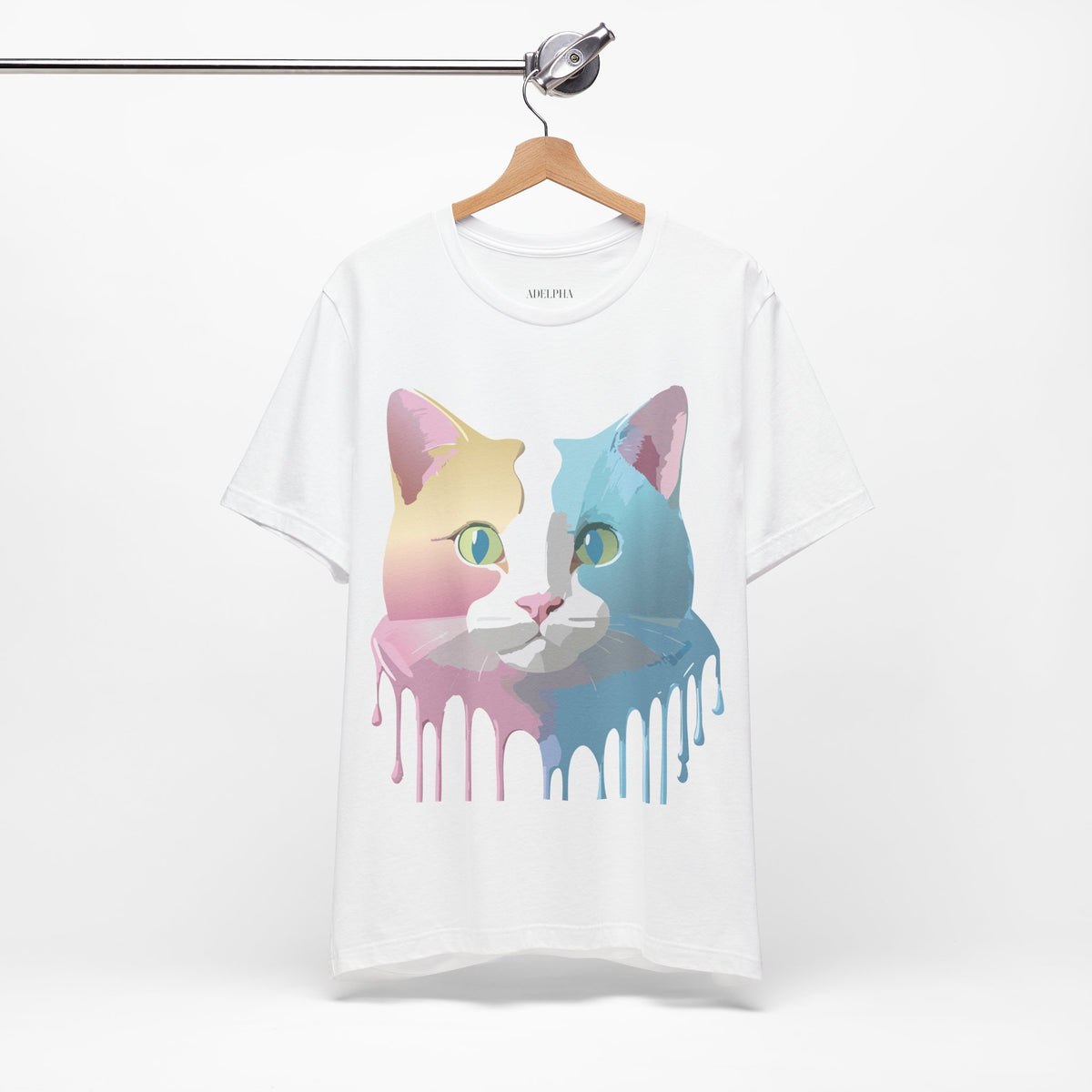 Cat Graphic Unisex Cotton Bella+Canvas Tee with Animal Art Design m09