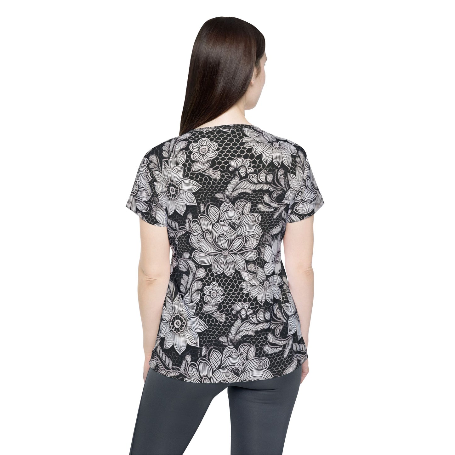 Lace Print Poly Shirt, Poly Shirt with Lace Print, Lace Shirt 6