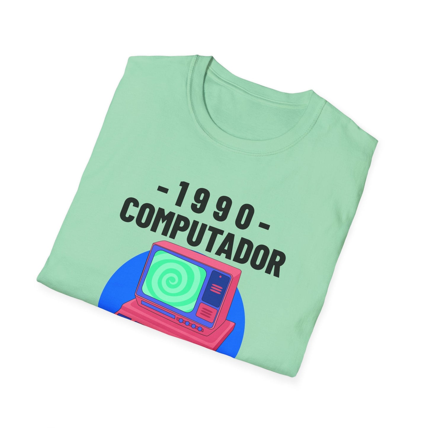 1990 Computador Retro T-Shirt Unisex Cotton Vintage Computer Graphic Tee