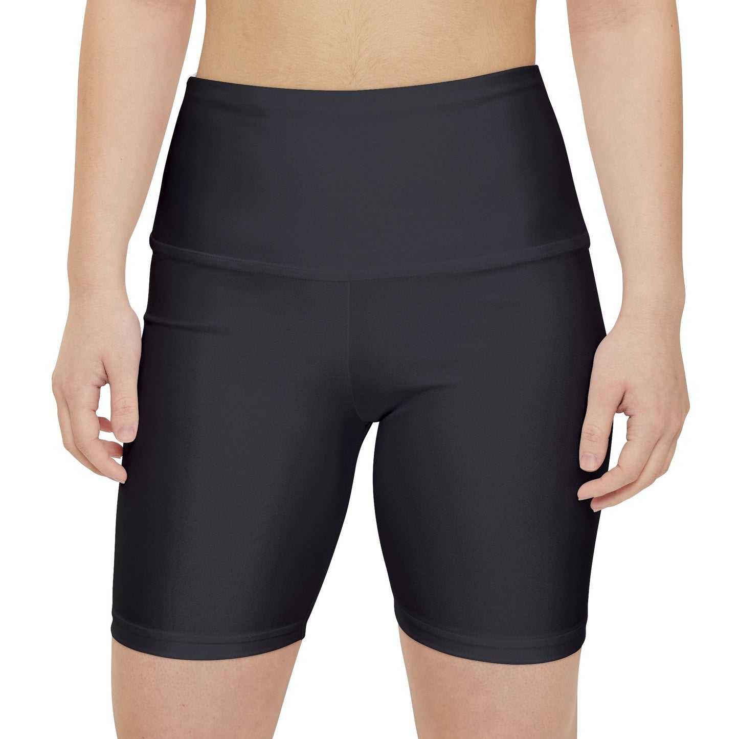 Shadow Grey Women's Black High-Waist Workout Shorts — Seamless Active Biker Shorts for Gym & Yoga