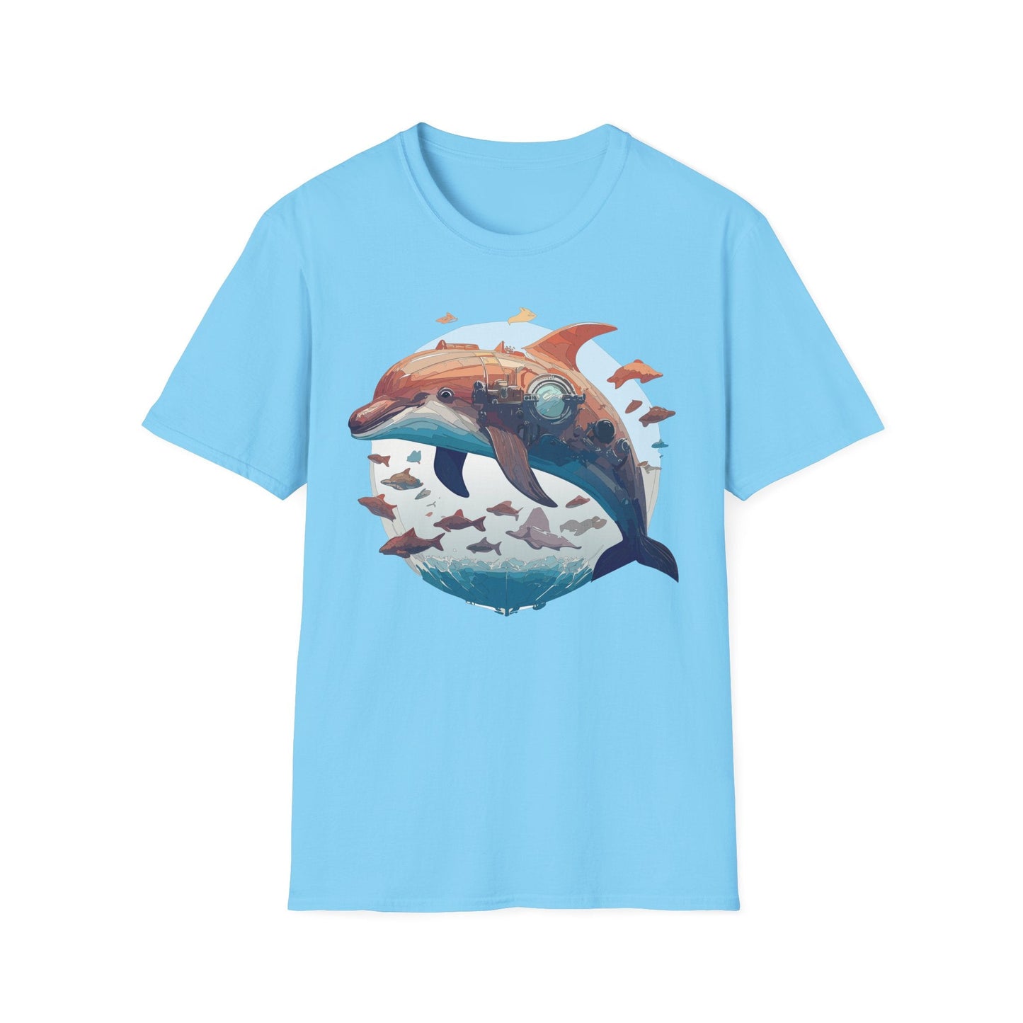 Unisex Dolphin Shirt Softstyle Tee Gildan 64000 Ring Spun Cotton Animal Graphic Design