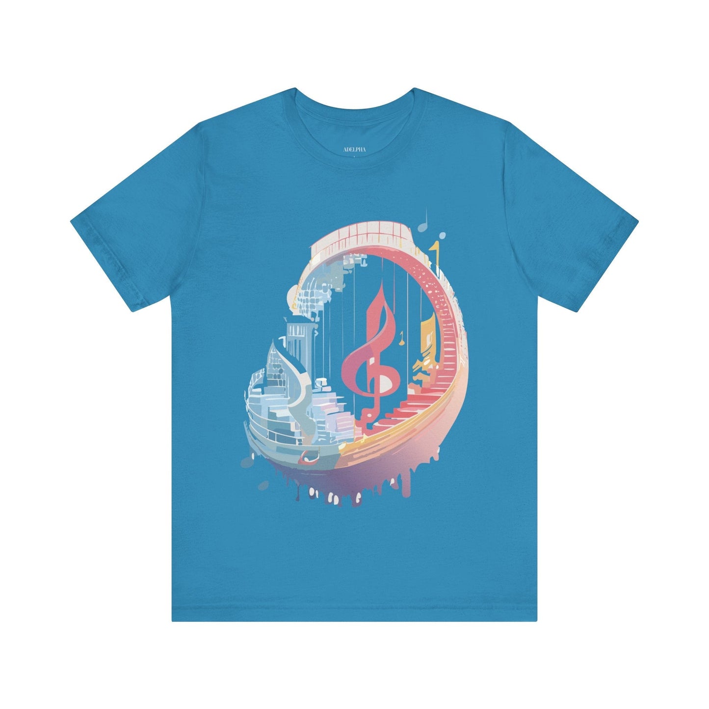 Music Graphic Unisex 100 Cotton Vintage Art with Musical Elements Tee 33