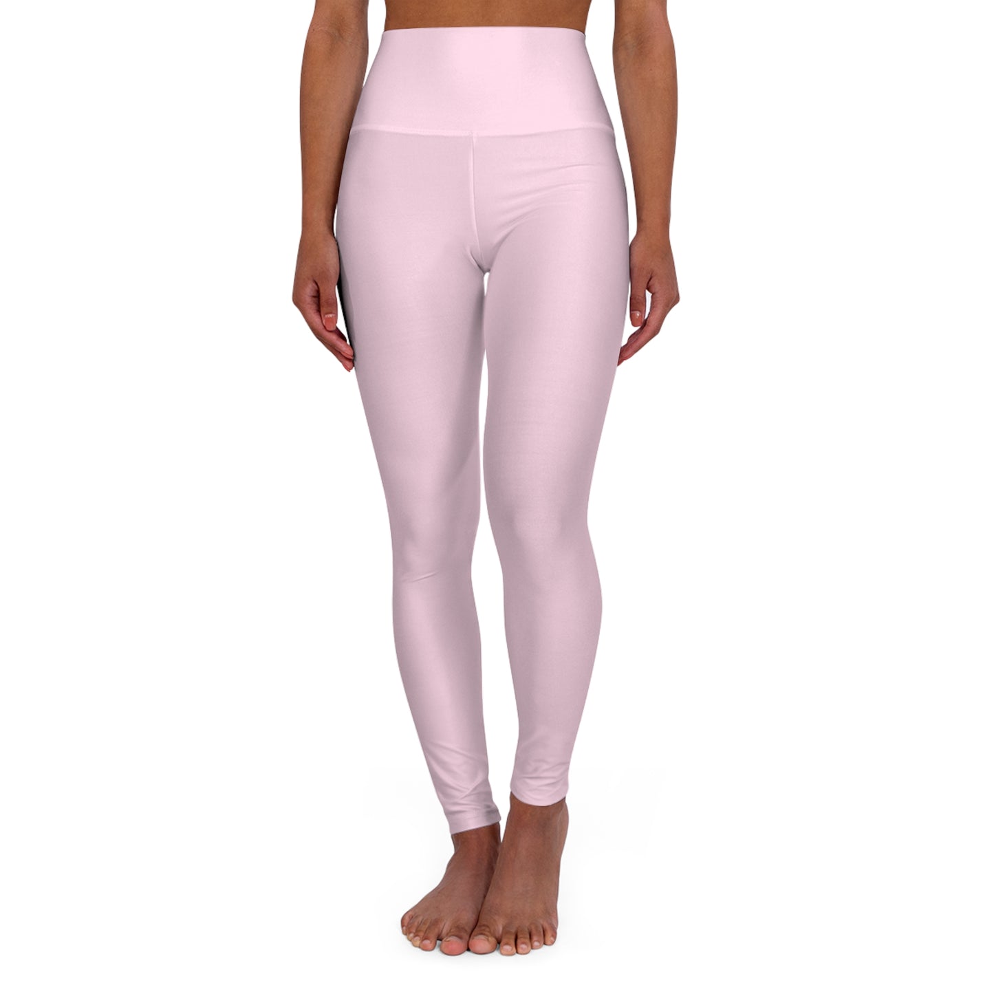 High-Waist Petal Frost Pink Yoga Leggings Women's Seamless Poly-Span Stretchy Light Pink Activewear