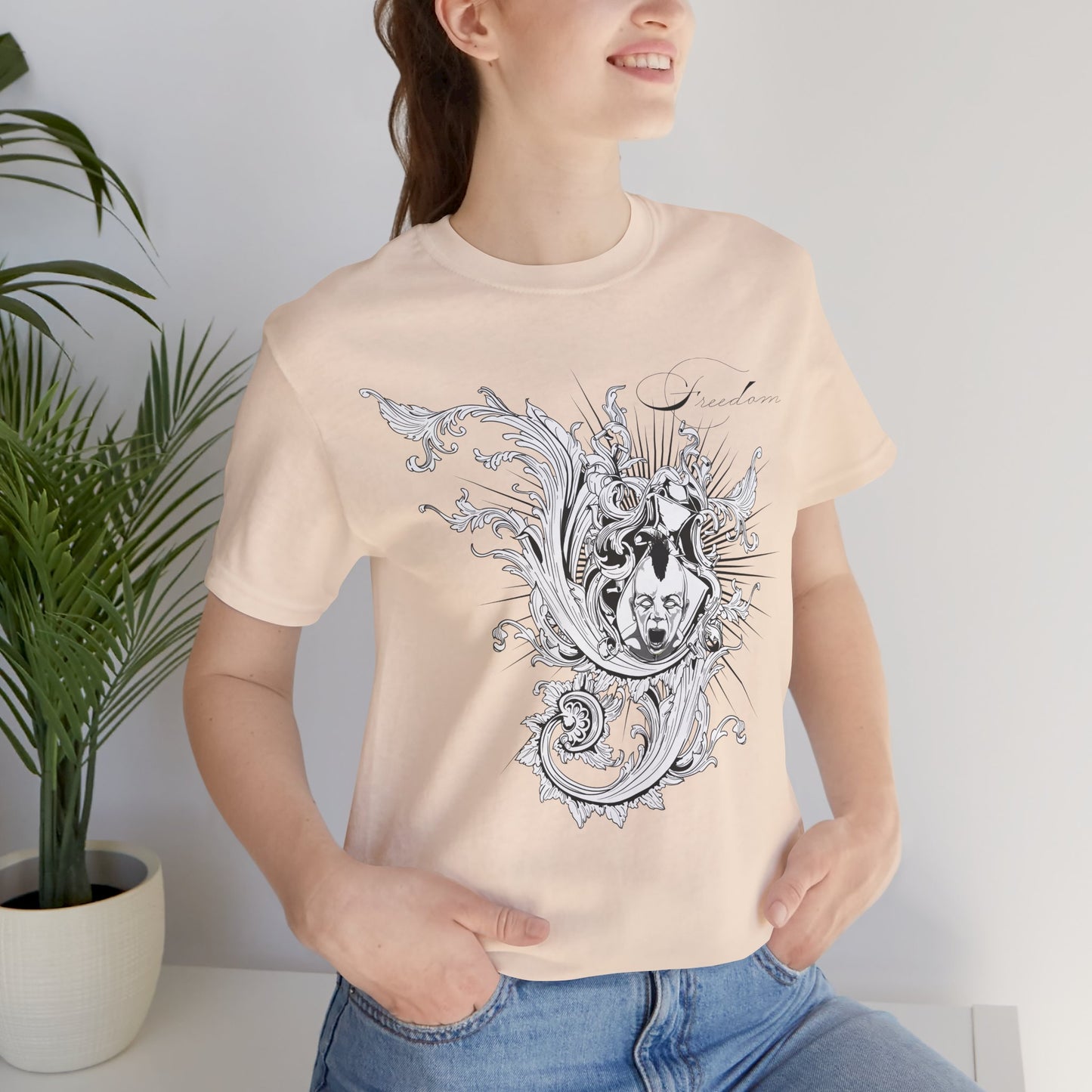 Freedom Art Design Tee, Artistic Tee, Graphic T-Shirt, Music Tees, Artistic Music T-Shirt, Vintage Top