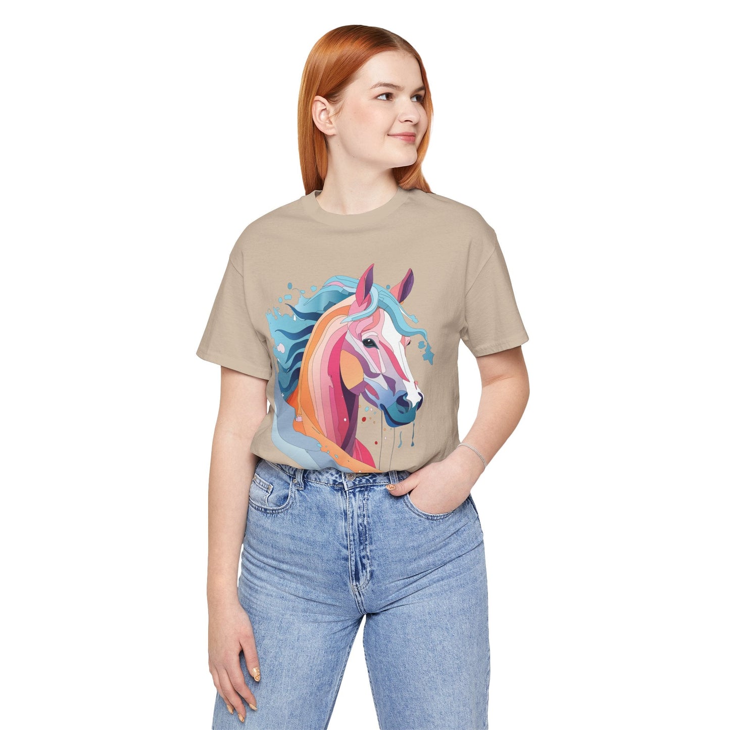 Unisex Animal Tee Shirt With Art Design Wild Animals Short Sleeve Premium Comfort Fit