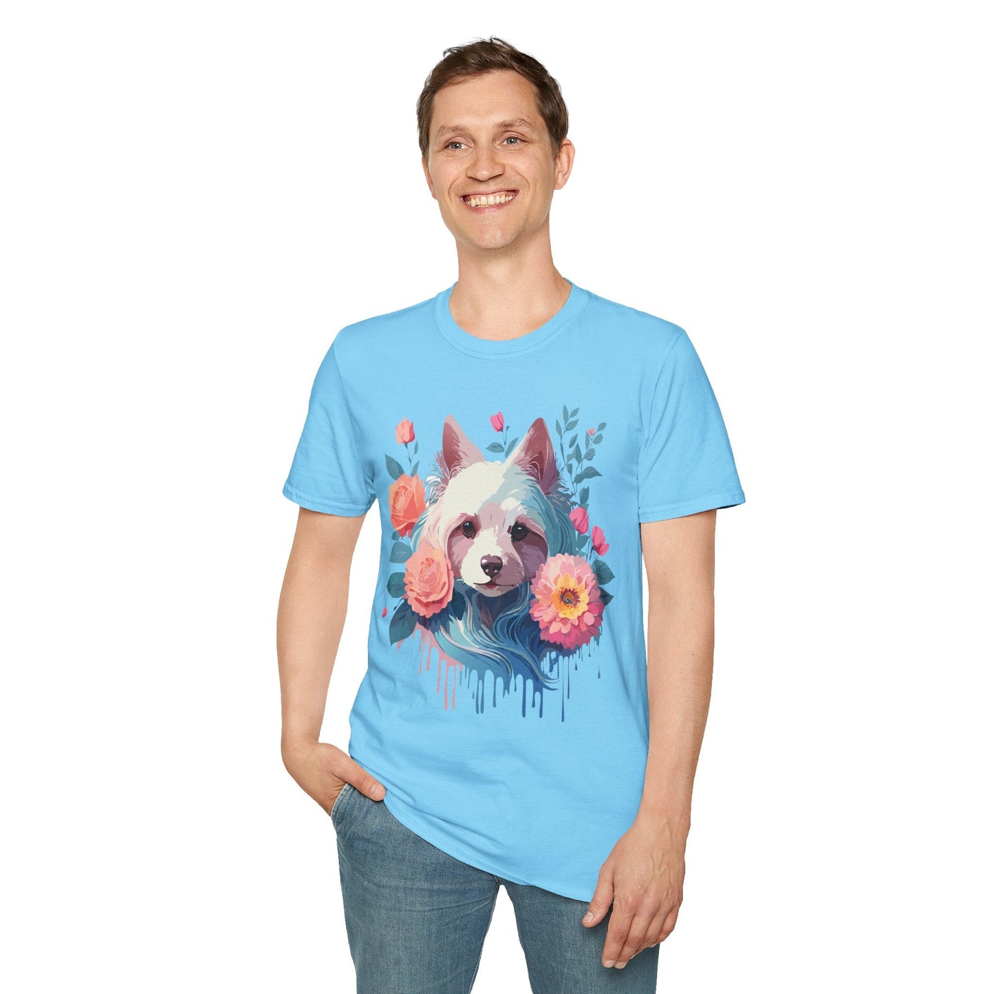 Dog Shirt Unisex Softstyle Cotton Tee Gildan 64000 With Animal Designs