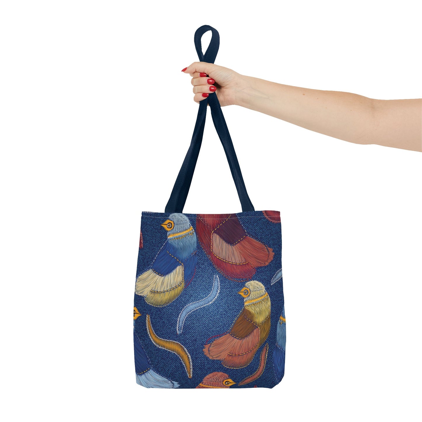 Denim Fabric Imitation Print Unisex Canvas Bag Poly Spun 3 Sizes Tote Bag 194-5