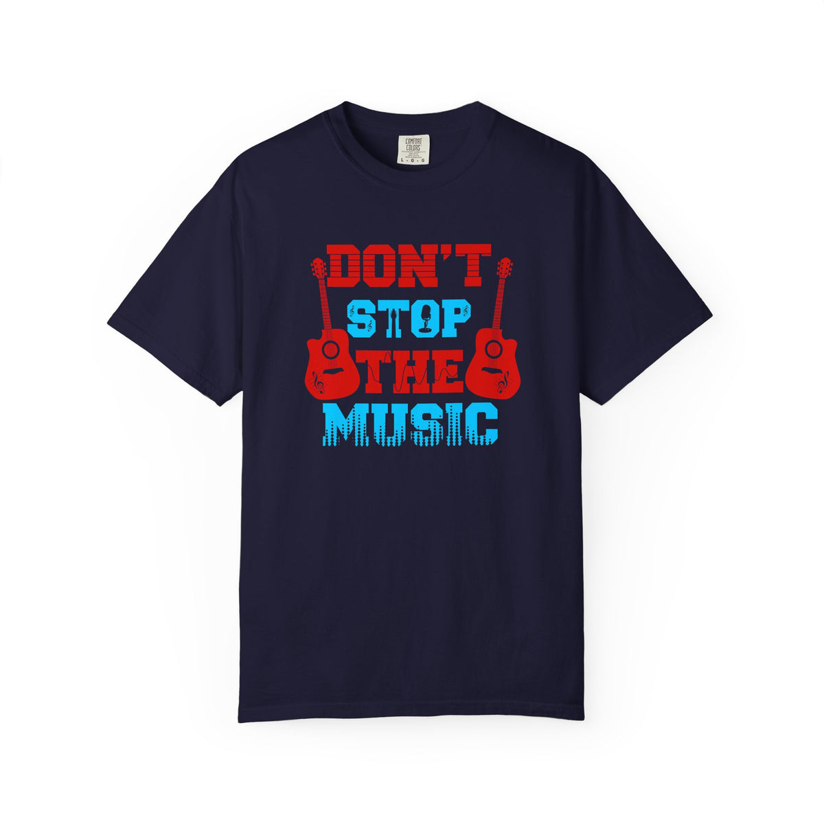 Don t Stop the Music T-Shirt Acoustic Guitar Typography Graphic Unisex Cotton Tee 042