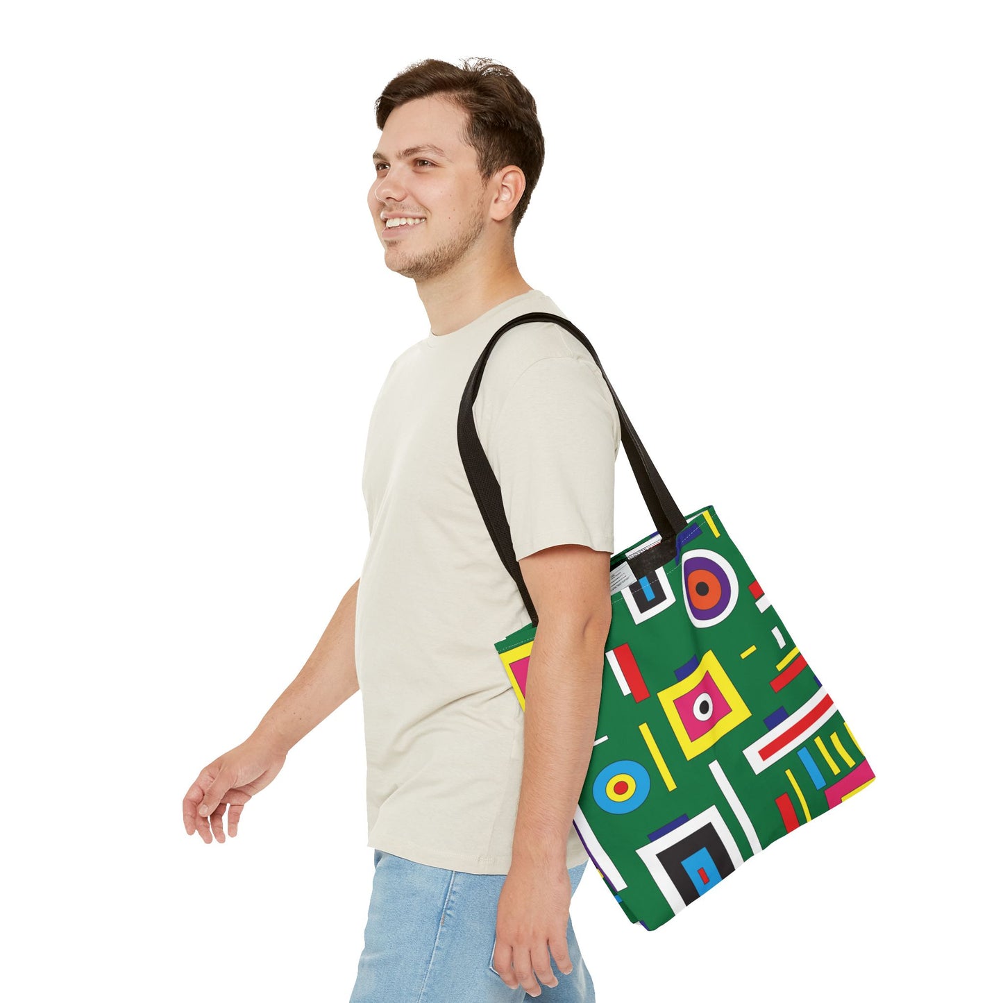 Bolsa de lona con estampados abstractos 