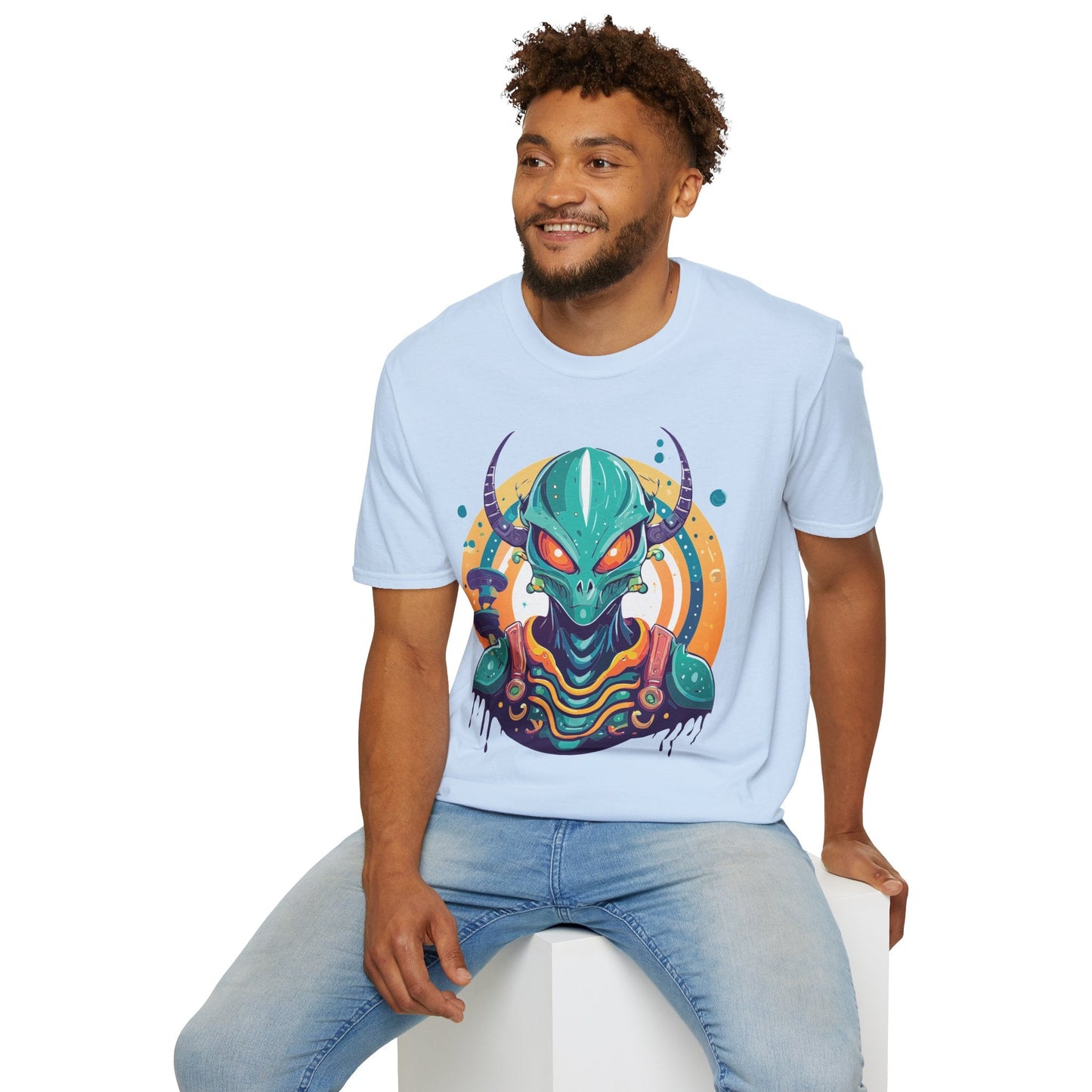 Alien T Shirt Cosmos Shirt Unisex Softstyle Tee 100 Percent Ring Spun Cotton Short Sleeve