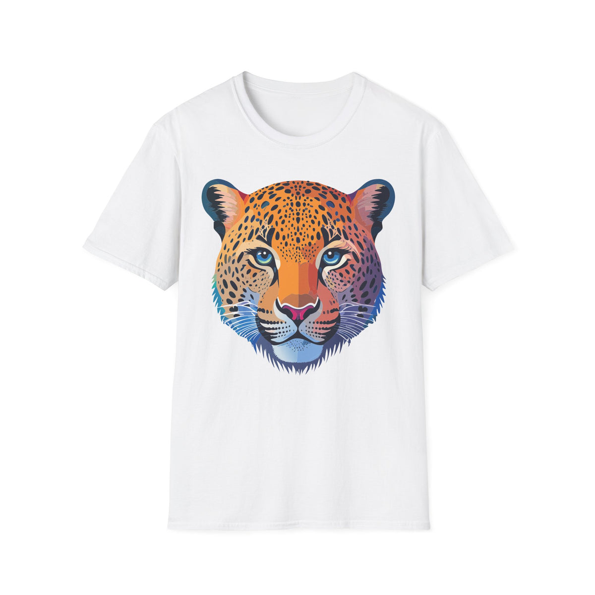 Colorful Leopard Face T-Shirt | Vibrant Wildlife Animal Tee