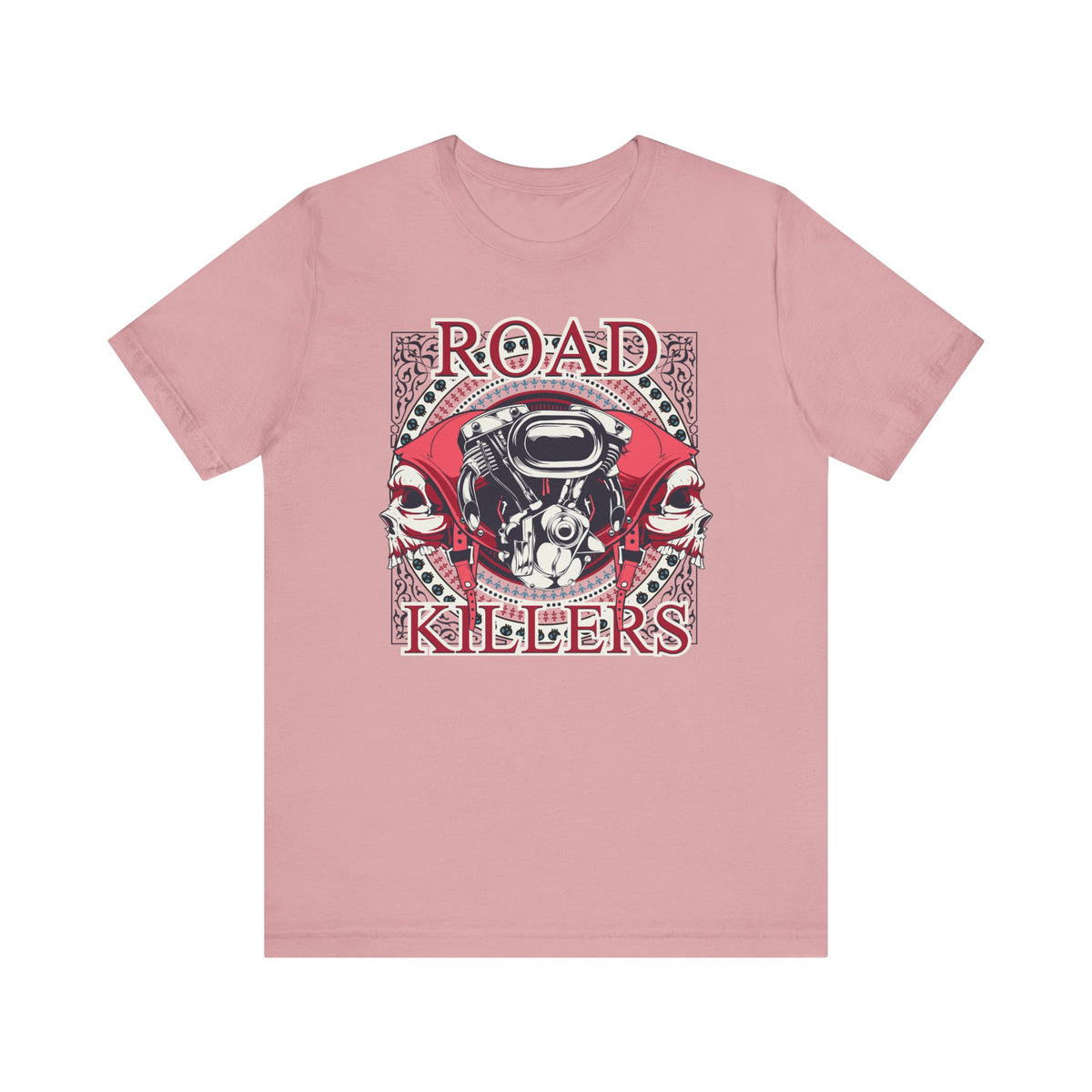 Dark Road Motorcycle Helmet Skull Tee Biker graphic Unisex Cotton t-shirt G-1