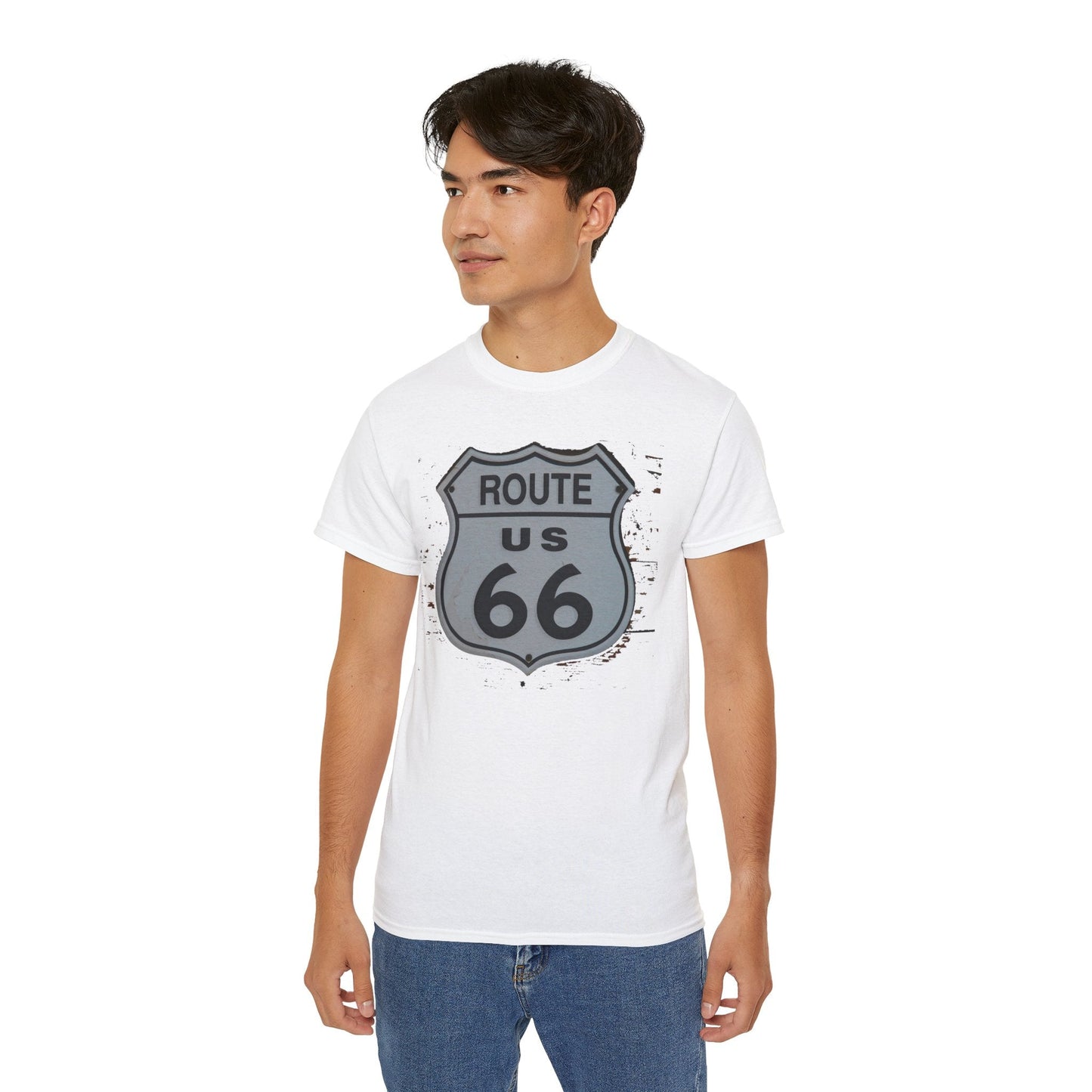 Route 66 Graphic Tee Unisex 100 Cotton with Vintage Art Design