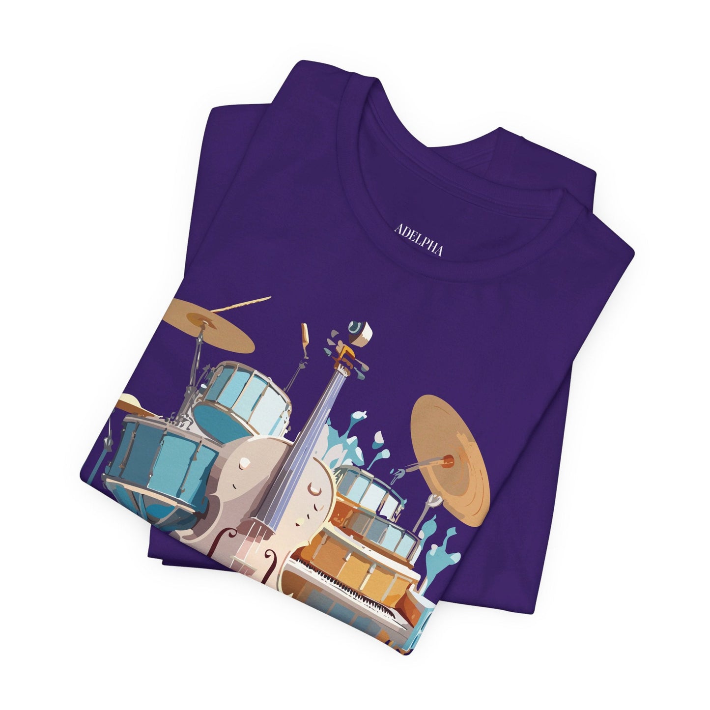 Music Graphic Unisex 100 Cotton Vintage Art with Musical Elements Tee 84