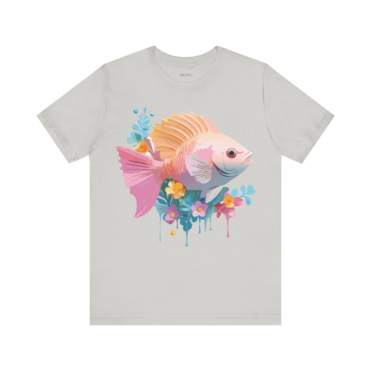 Fish Graphic Unisex Cotton Bella+Canvas Tee with Art Animal Design e13