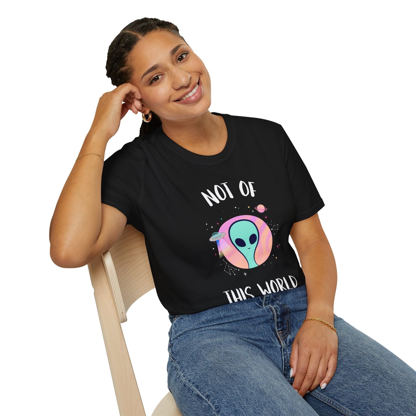 Alien Graphic TShirt  Not Of This World Cute Pastel UFO Tee