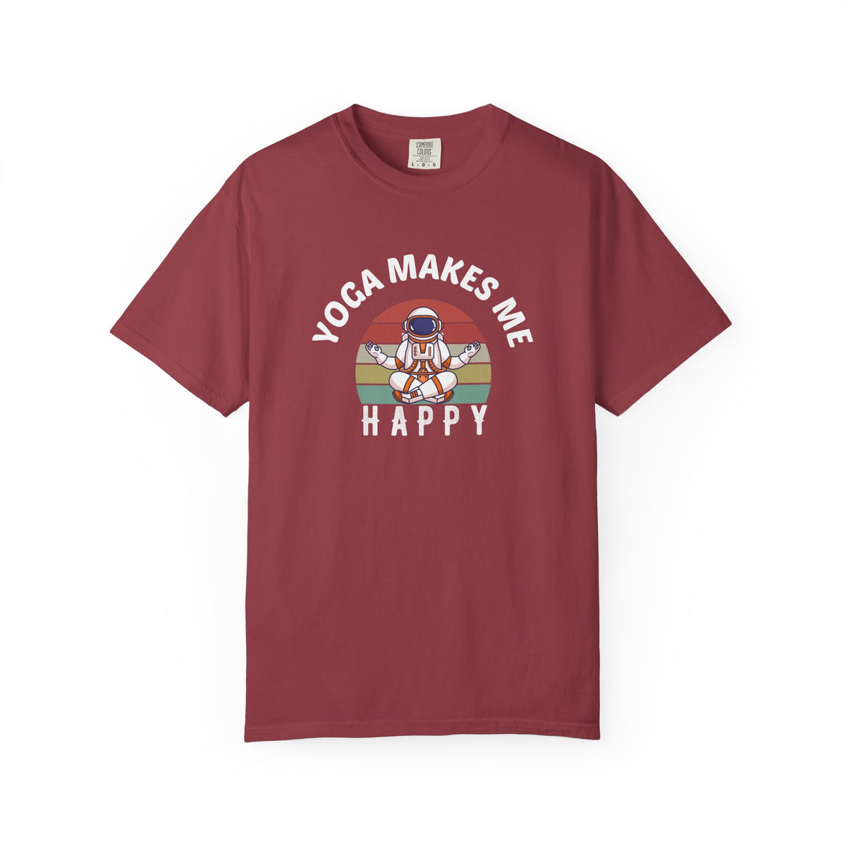 Yoga Makes Me Happy Retro Astronaut Unisex Comfort Colors Garment-Dyed Heavyweight 100 Cotton Art Design T-Shirt w189