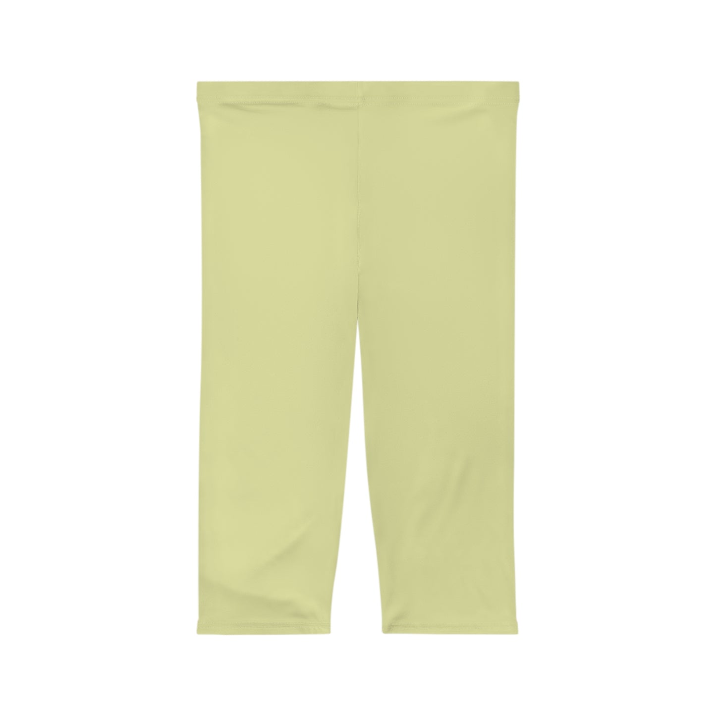 Spring Yellow Color Women's Brushed Suede Poly Span Casual Capri Leggings XS-2XL