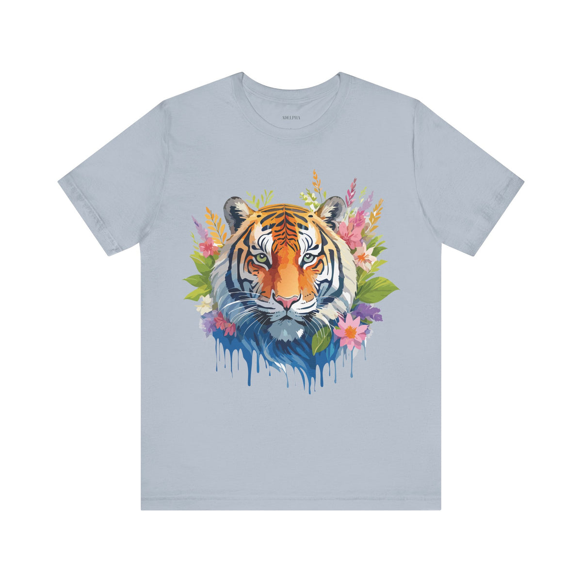 Tiger Graphic Unisex Cotton Bella+Canvas Tee with Art Animal Design d95