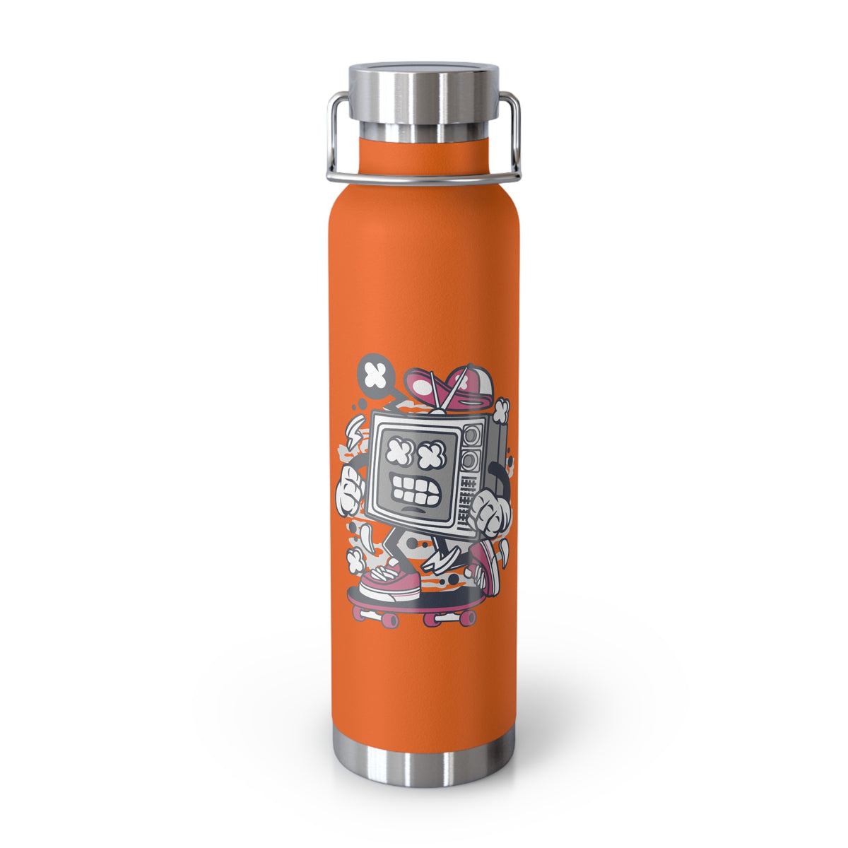 22oz Copper Insulated Water Bottle with Cartoon Design - CV41