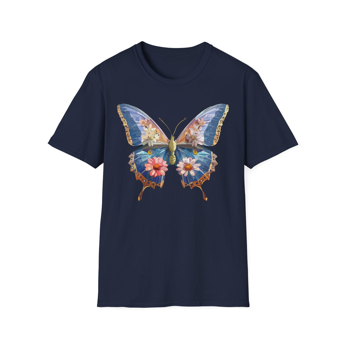 Floral Watercolor Butterfly Graphic Tee Unisex 100 Cotton Gildan T-Shirt